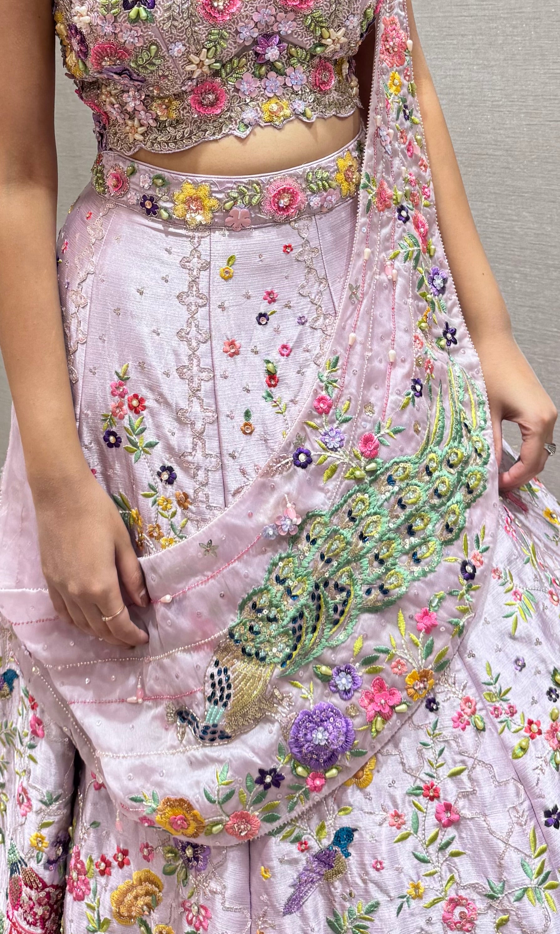 Lavender Floral MULTI COLOUR BRIDAL LEHENGA