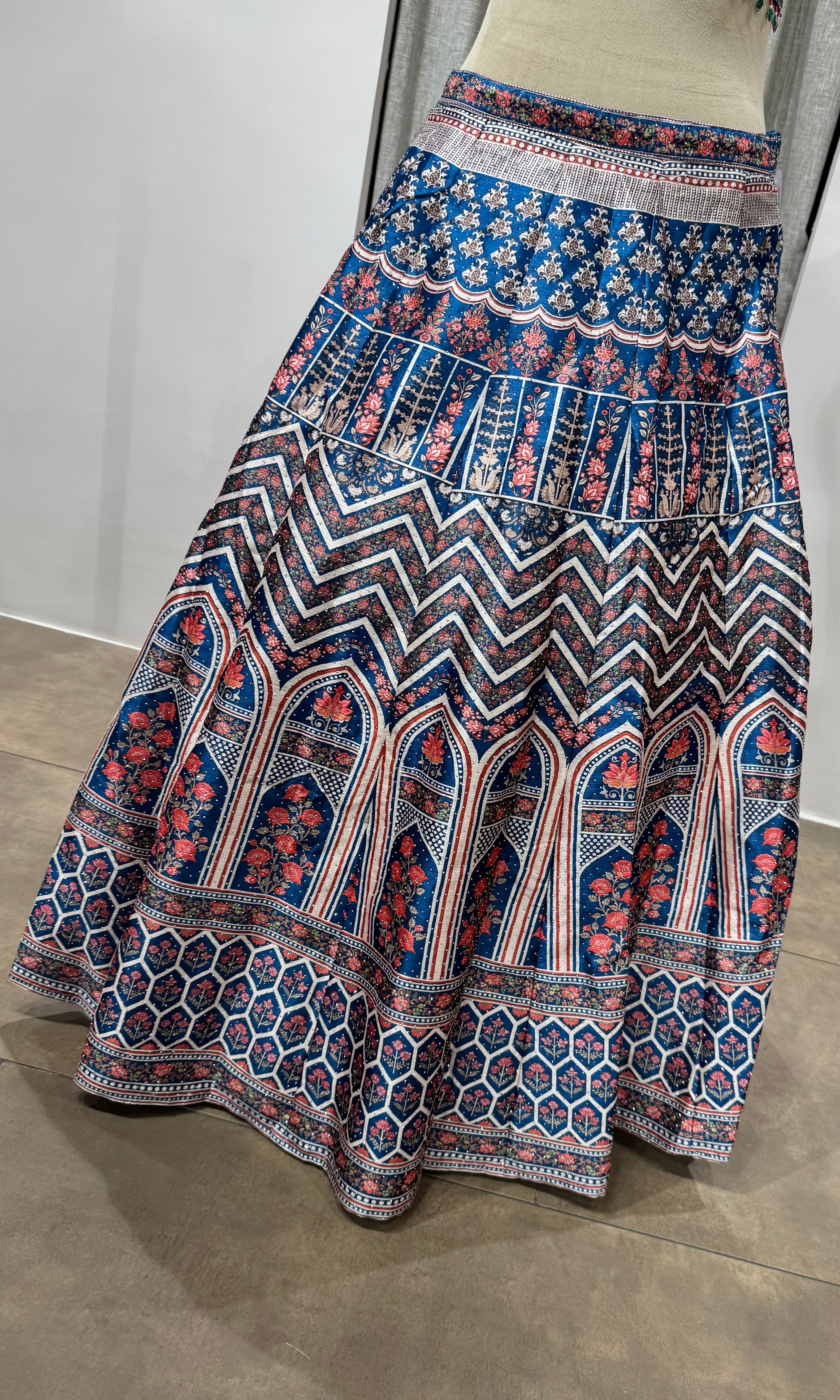 Blue Zardozi Embroidered LEHENGA