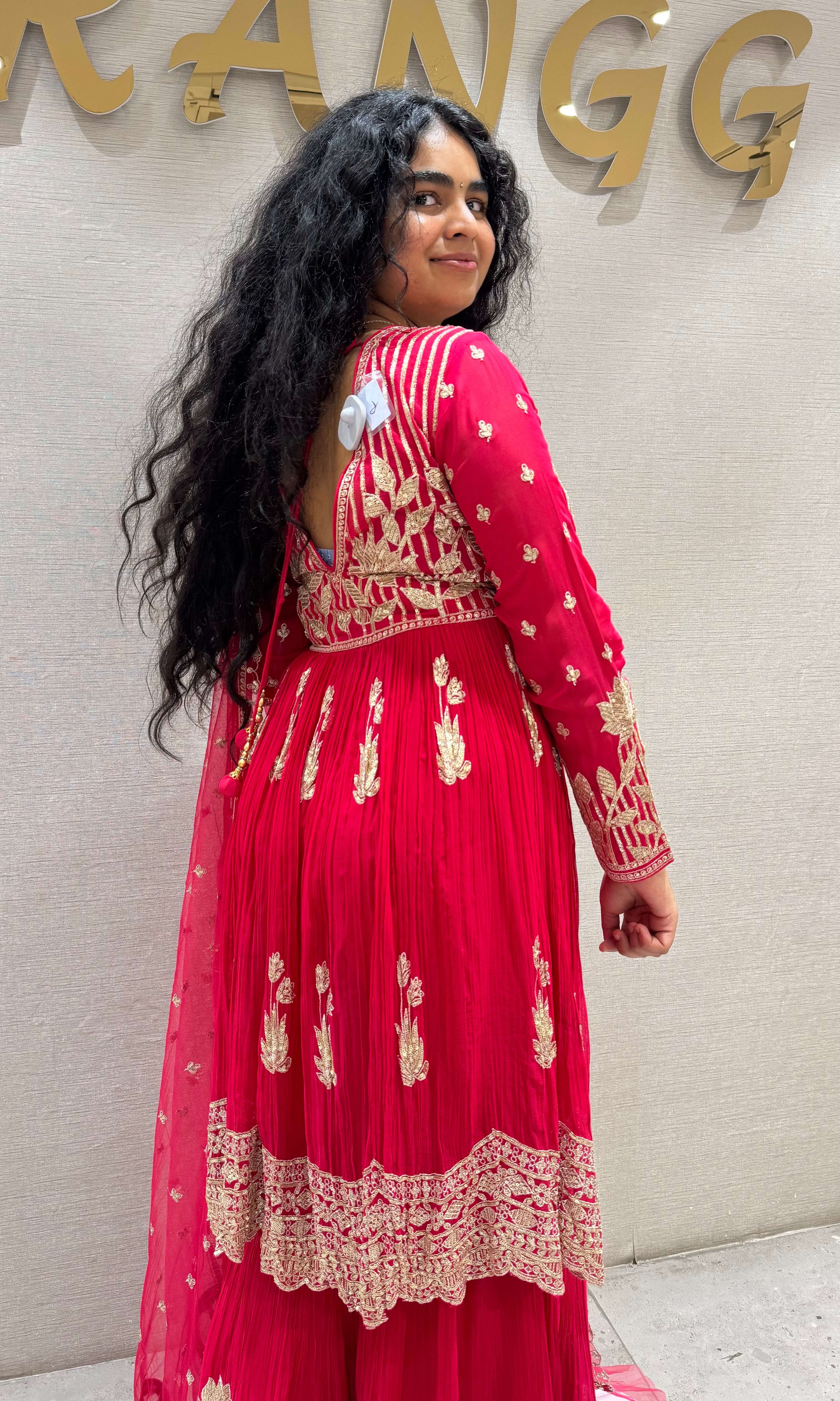 Pink GOLDEN EMBROIDERED SHARARA SET