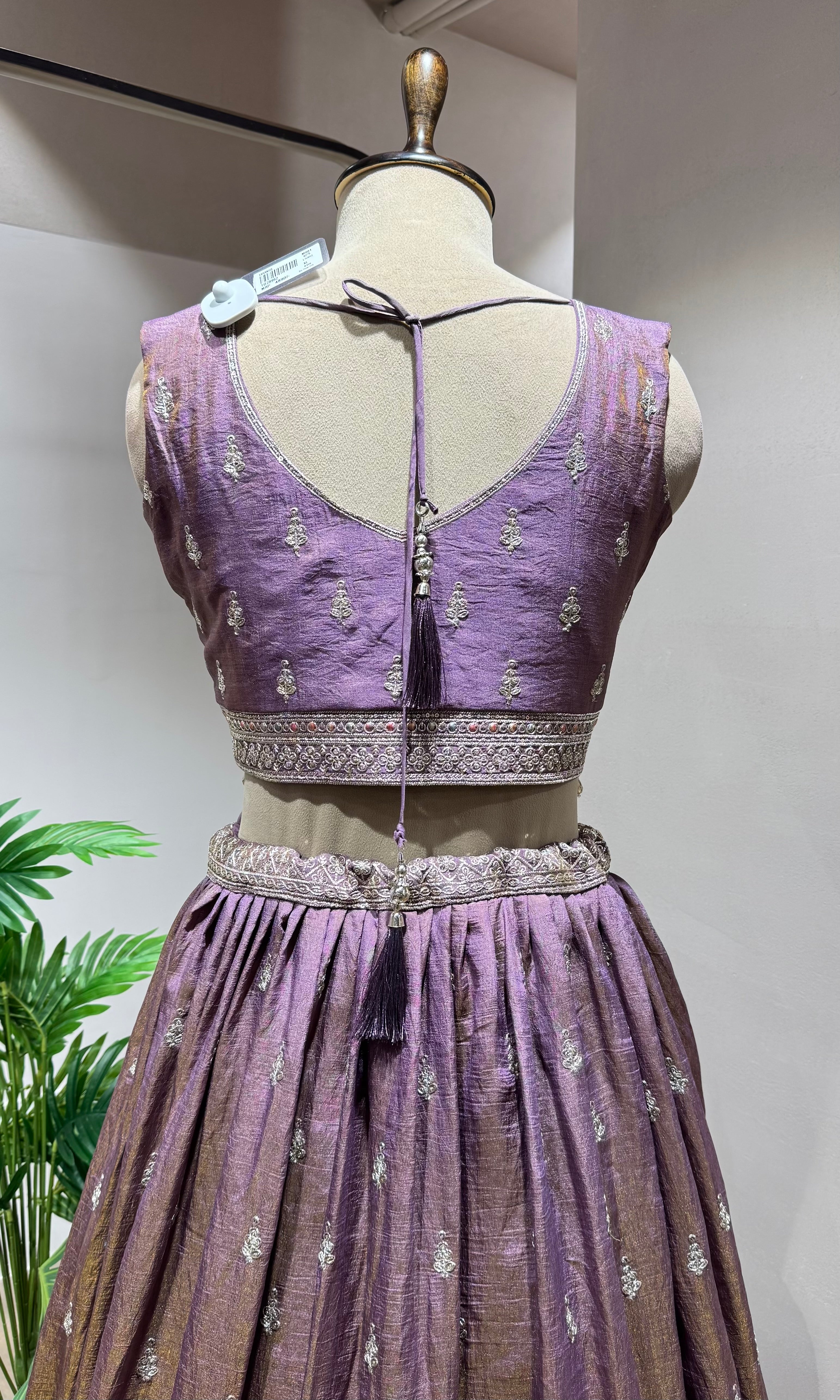 LIGHT PURPLE Lehenga with Zari Embroidery