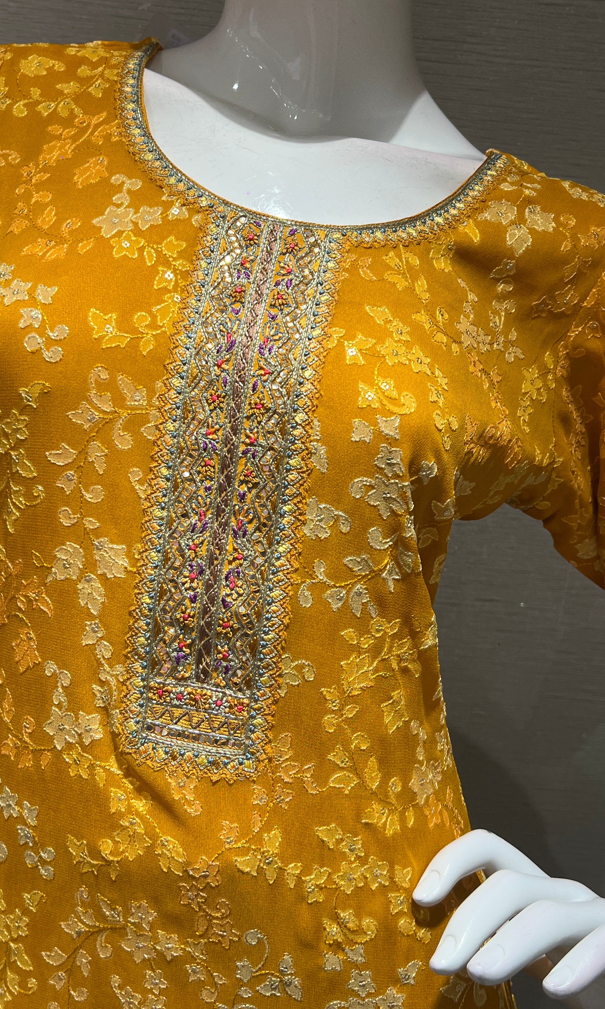 Light Yellow Embroidered Kurta Set