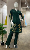 GREEN FLORAL CORD SET