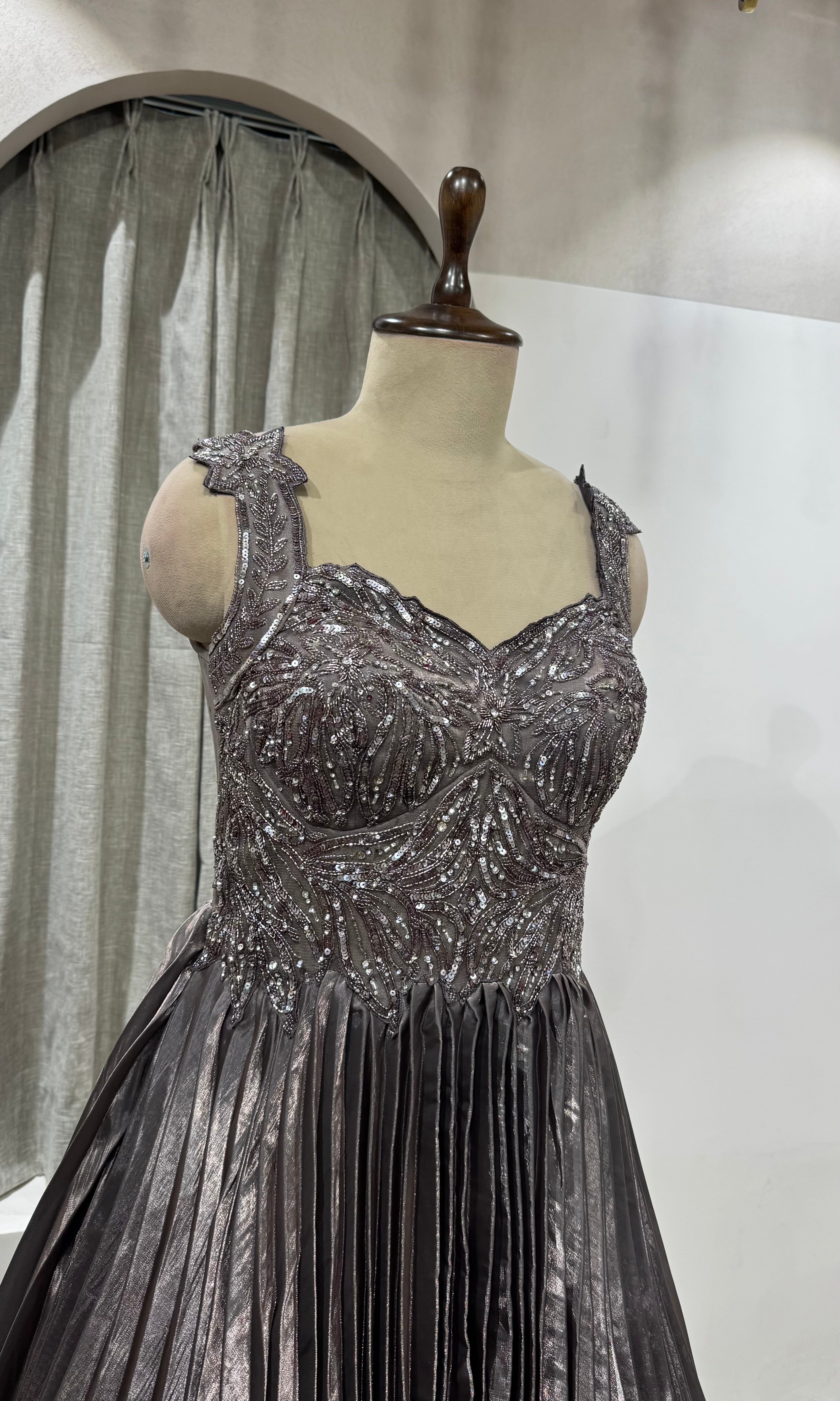 GREY Embellished SHIMMER lehenga set