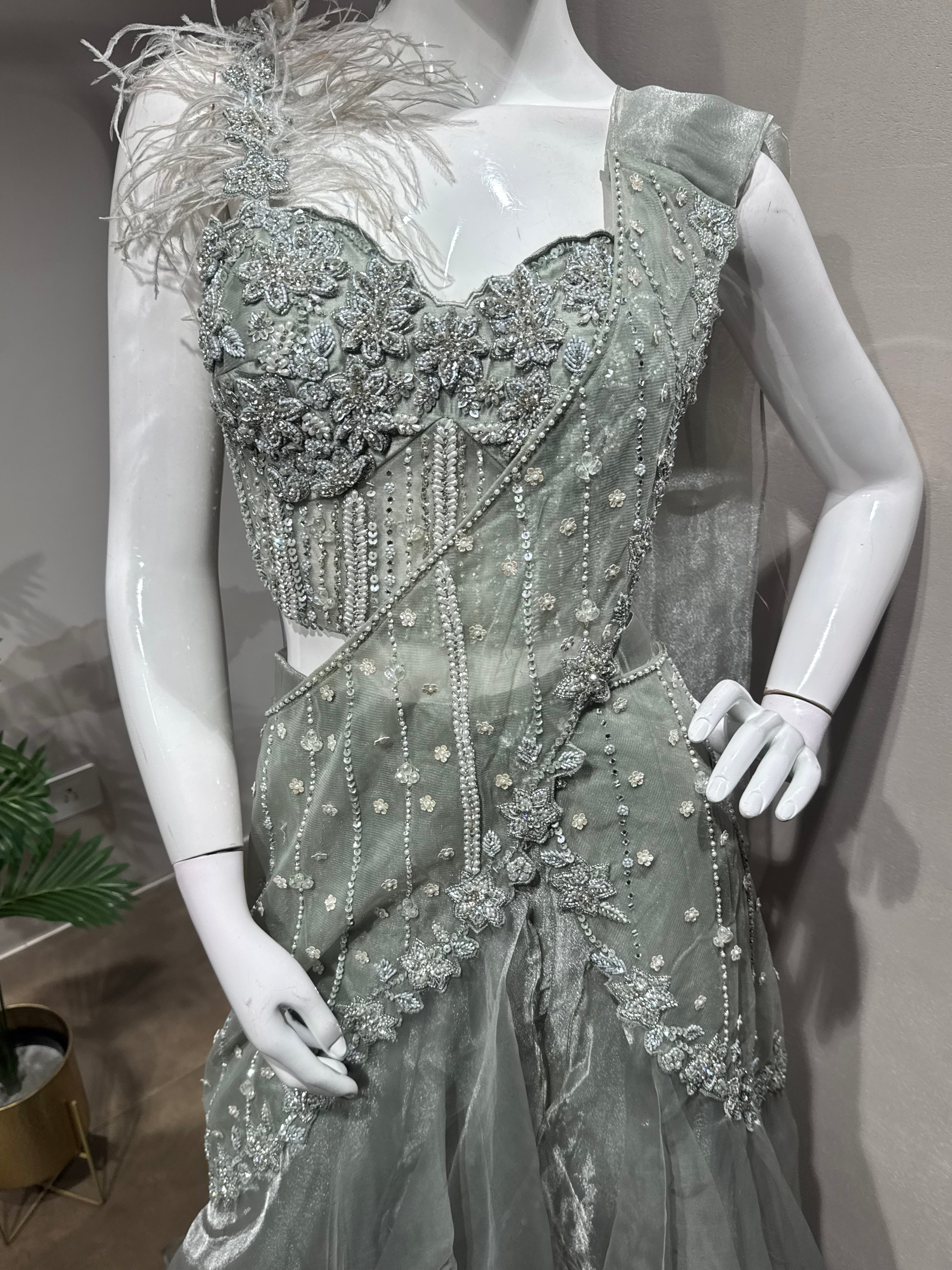 Grey & Silver Cinderella’s Modern Lehenga suit