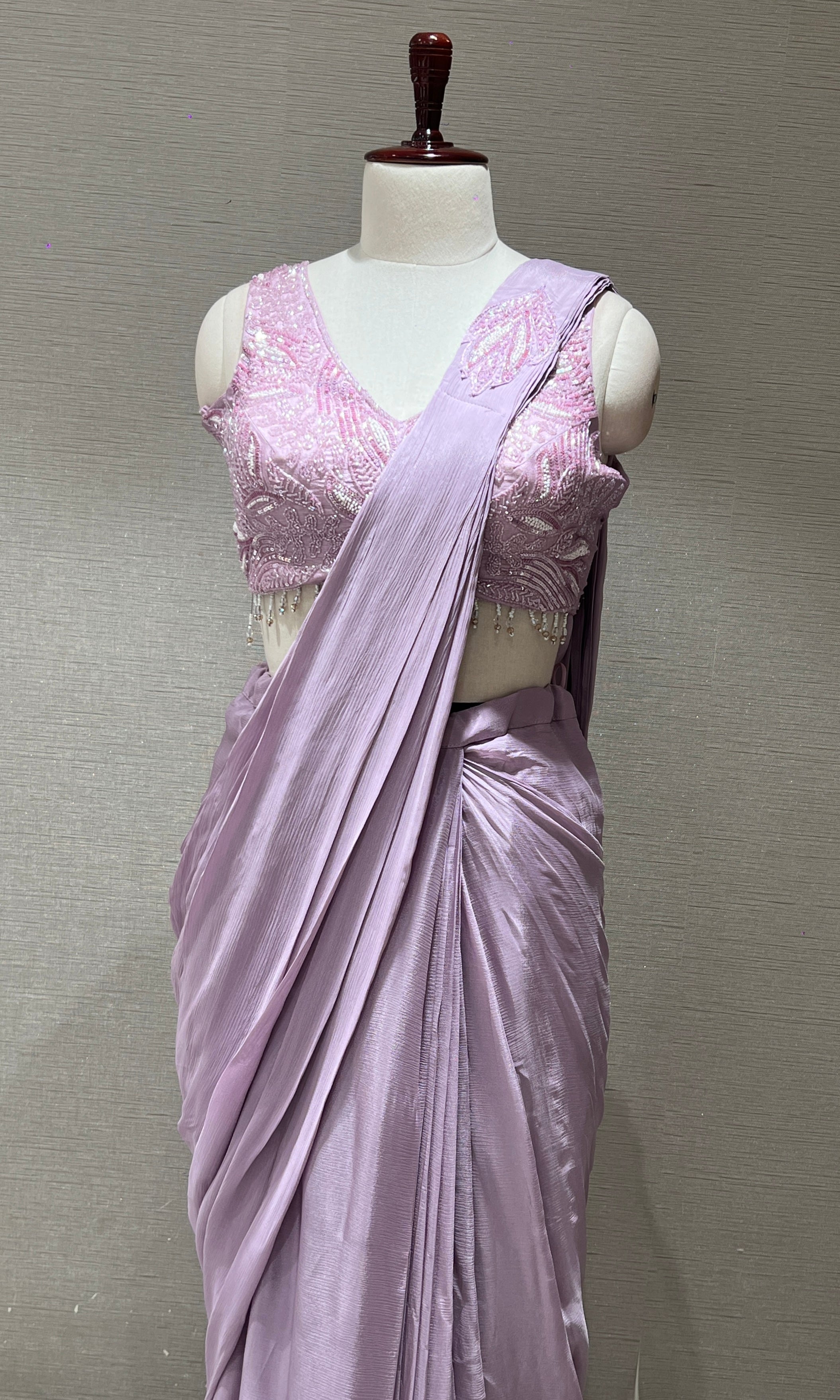 Lilac one minute saree