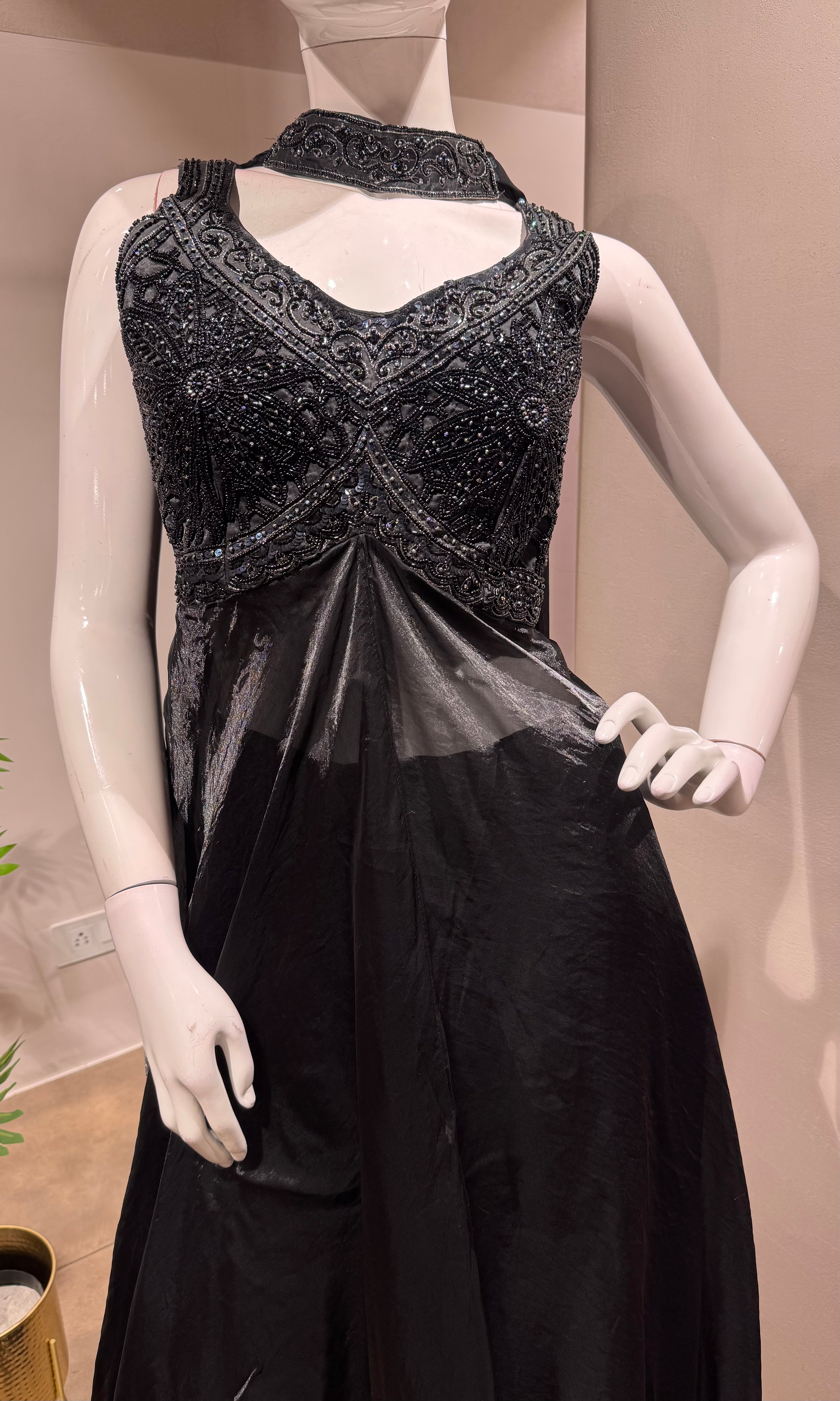 BLACK ANARKALI WITH PALAZZO PANTS