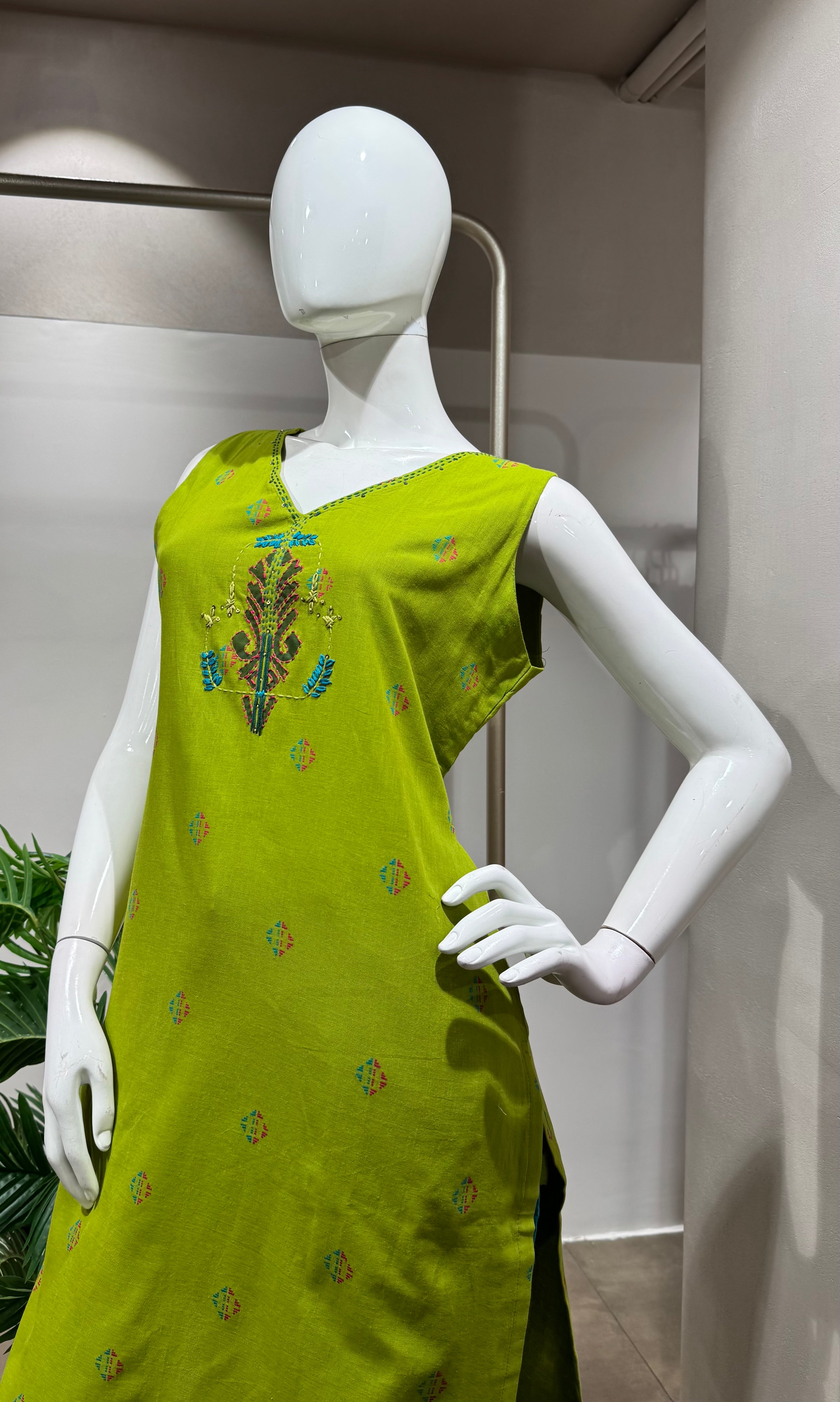 Green Embroidered Kurta Set with dupatta