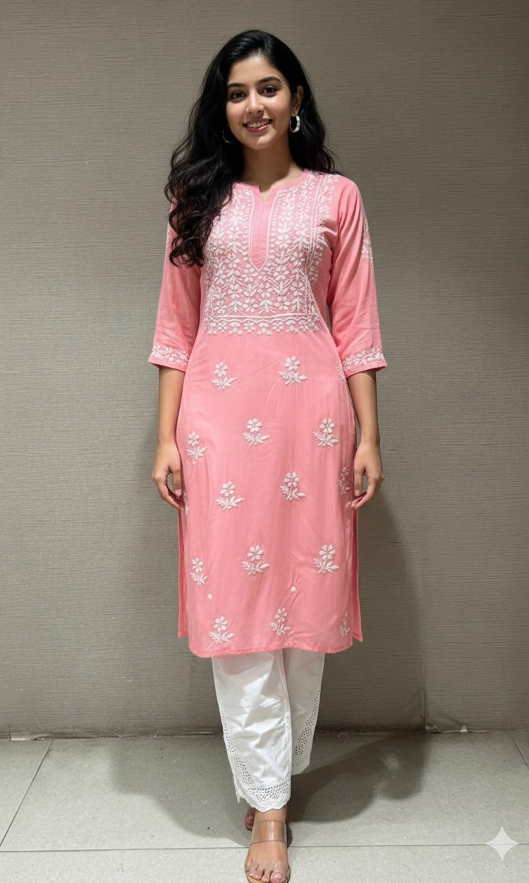 Pink CHINKANKARI KURTI TOP