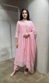Pink Embroidered Kurta Set with Dupatta