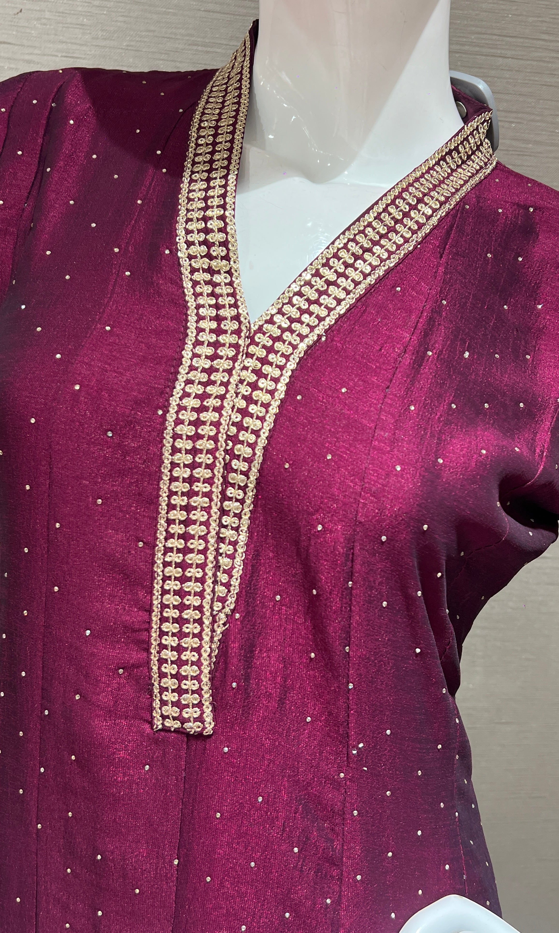 Wine EMBROIDERED ANARKALI KURTA SET