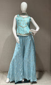 Blue EMBROIDERED SHARARA SET