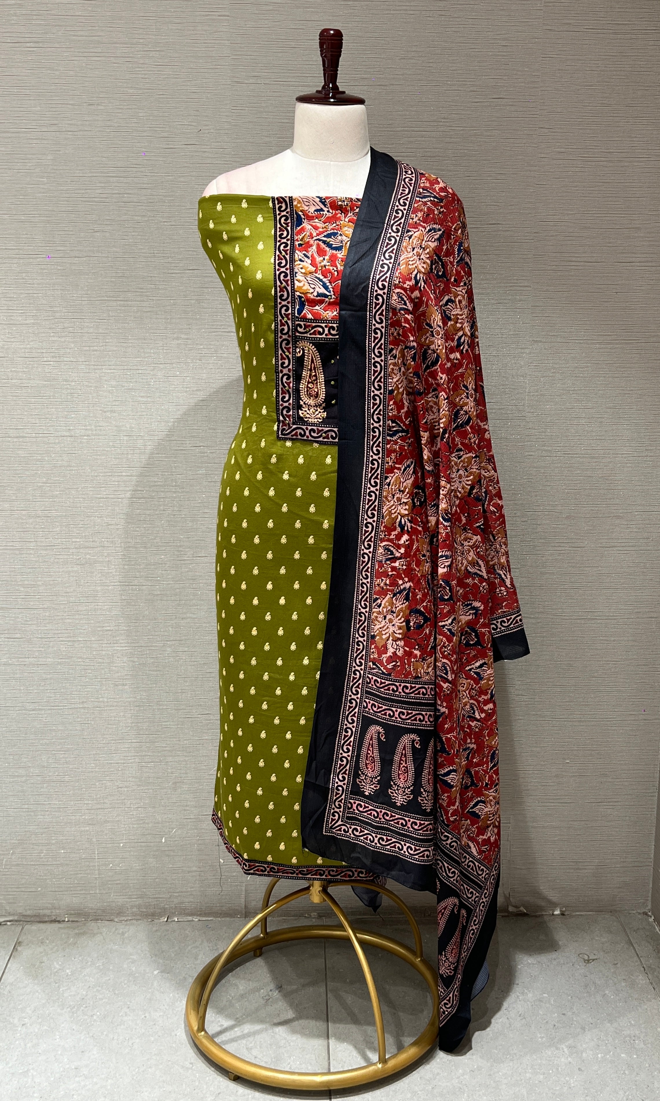 Green dress material