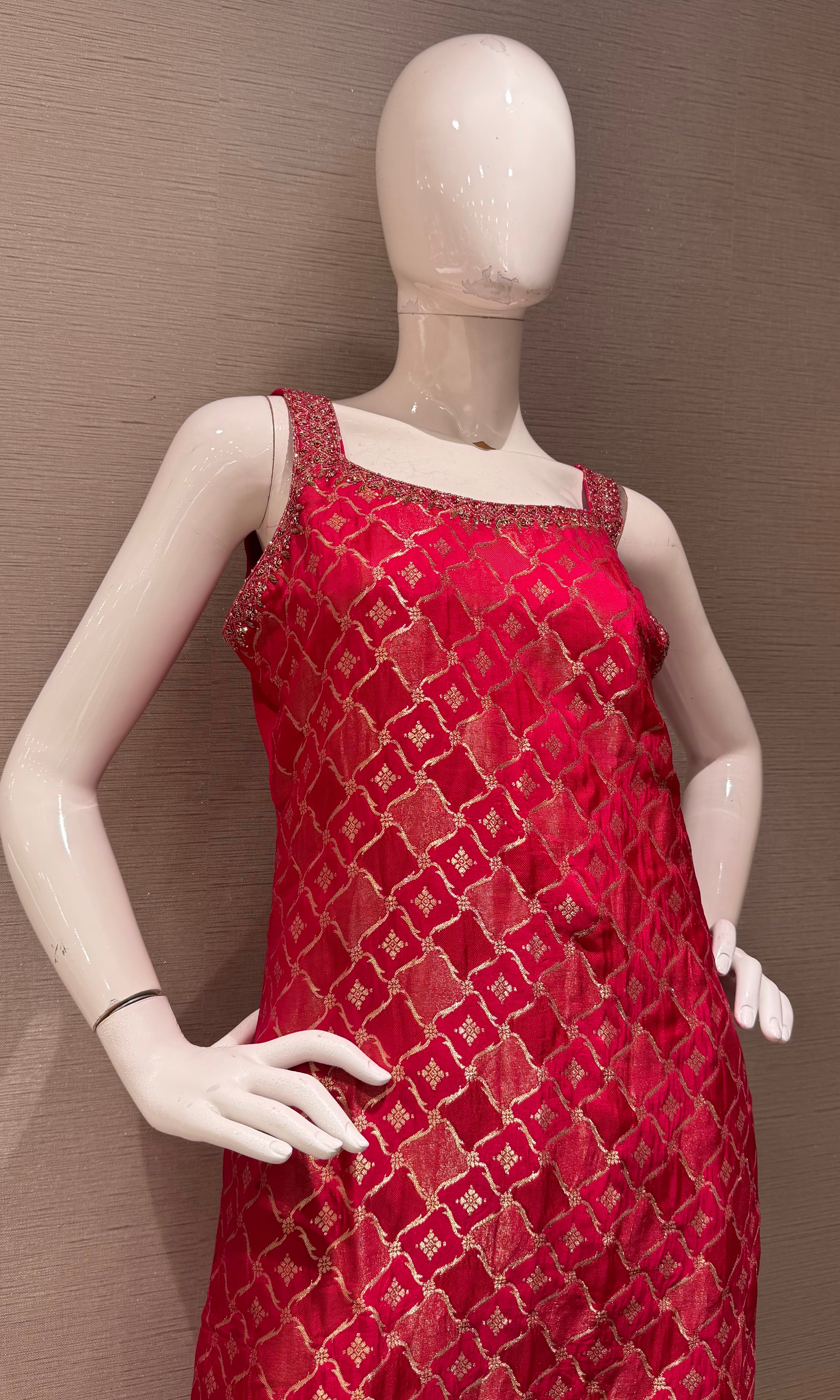 Pink Geometric Ethnic Kurta Set