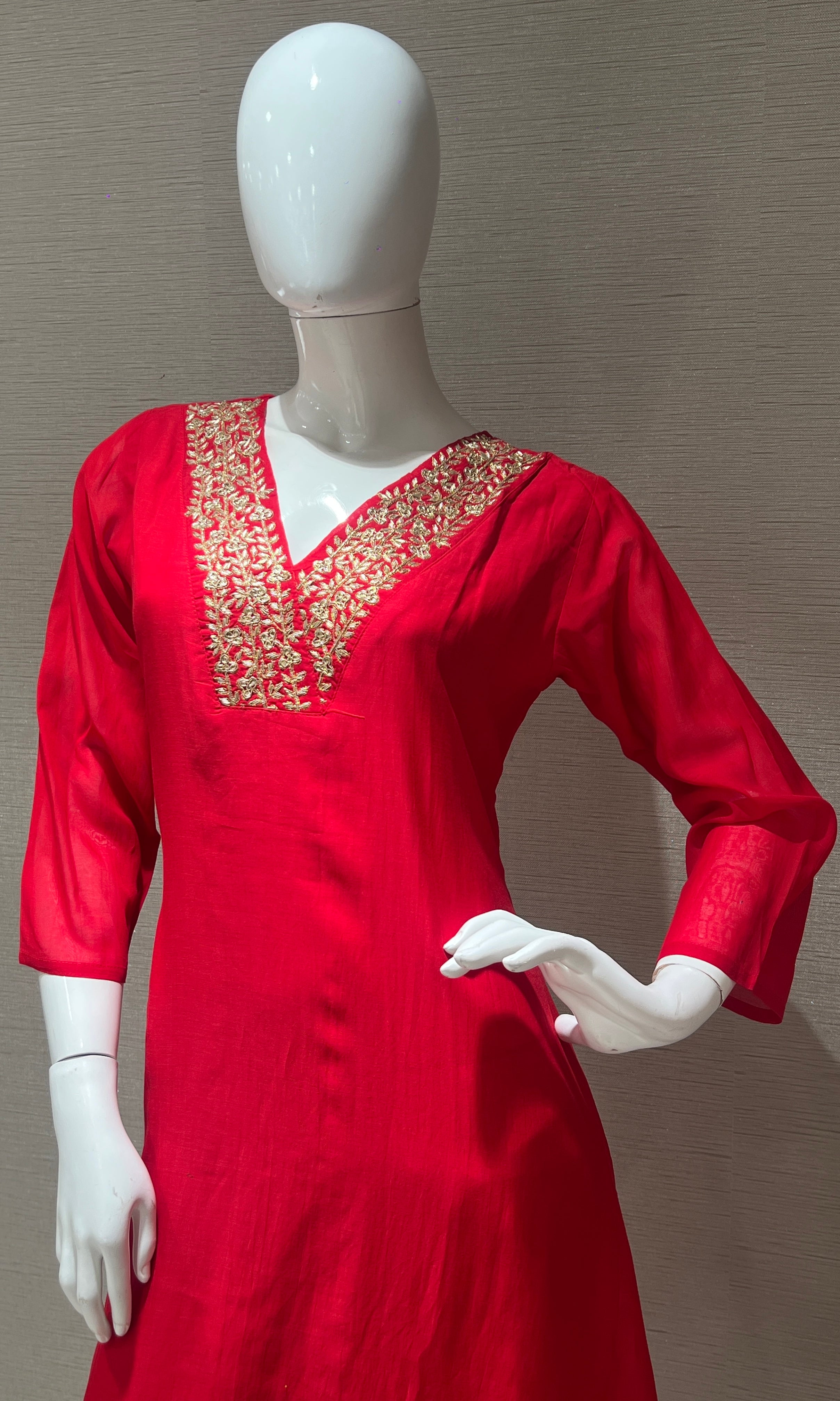 Red kurta set