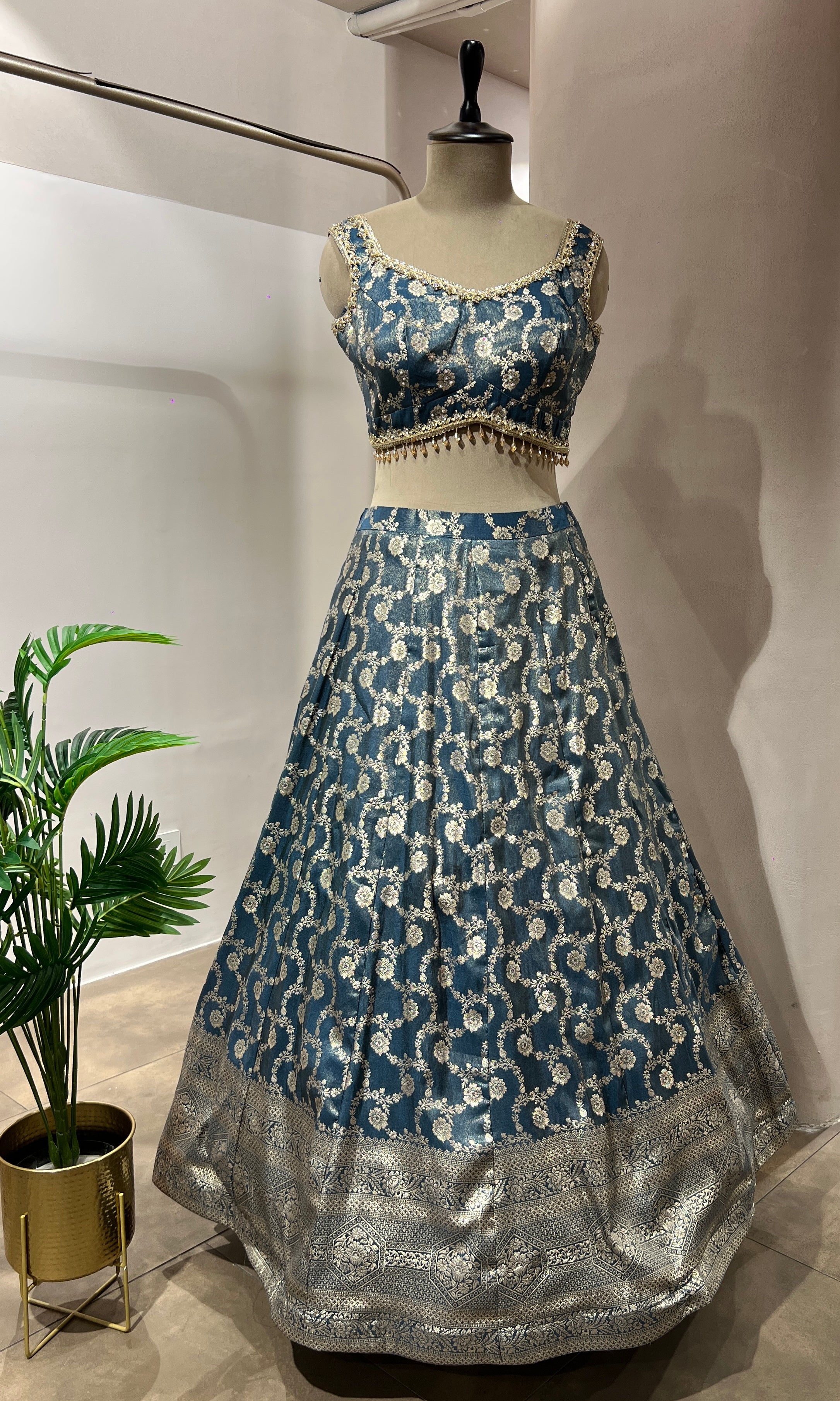 BLUE EMBROIDERED LEHENGA