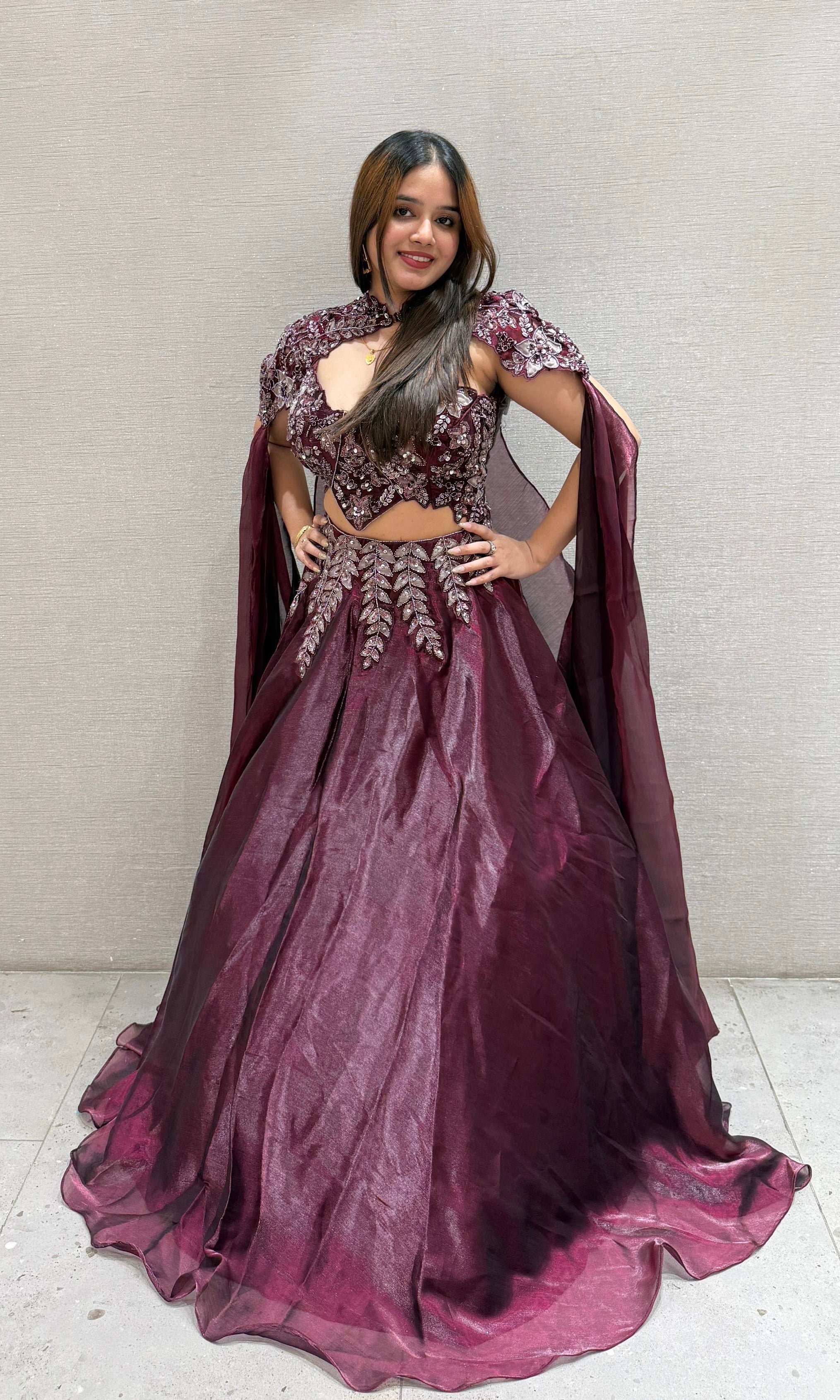 Wine Lehenga