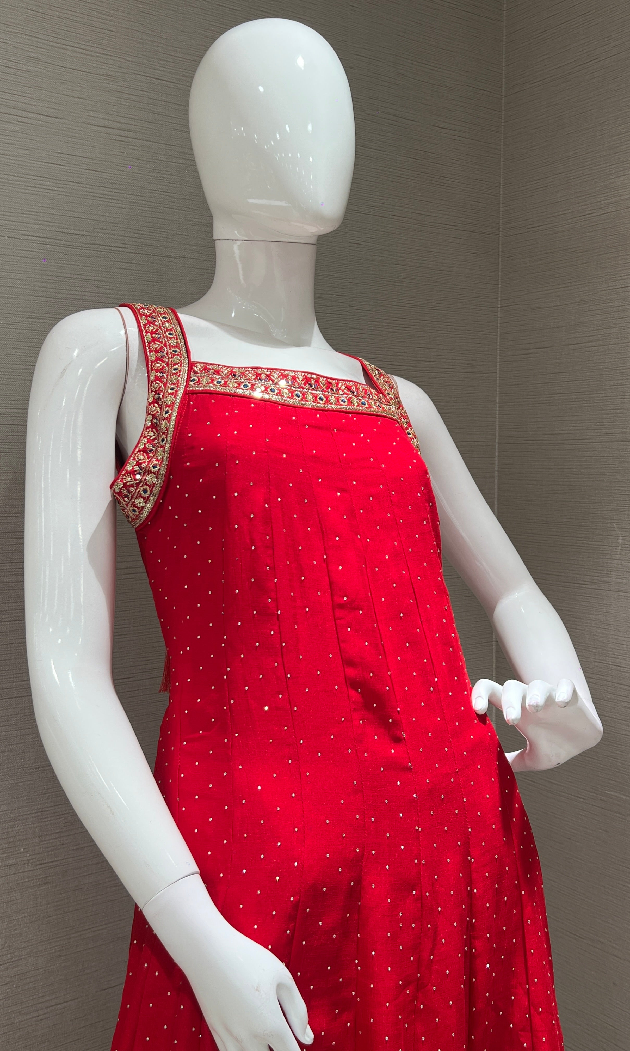 Rani pink kurta set with contrast Dupatta