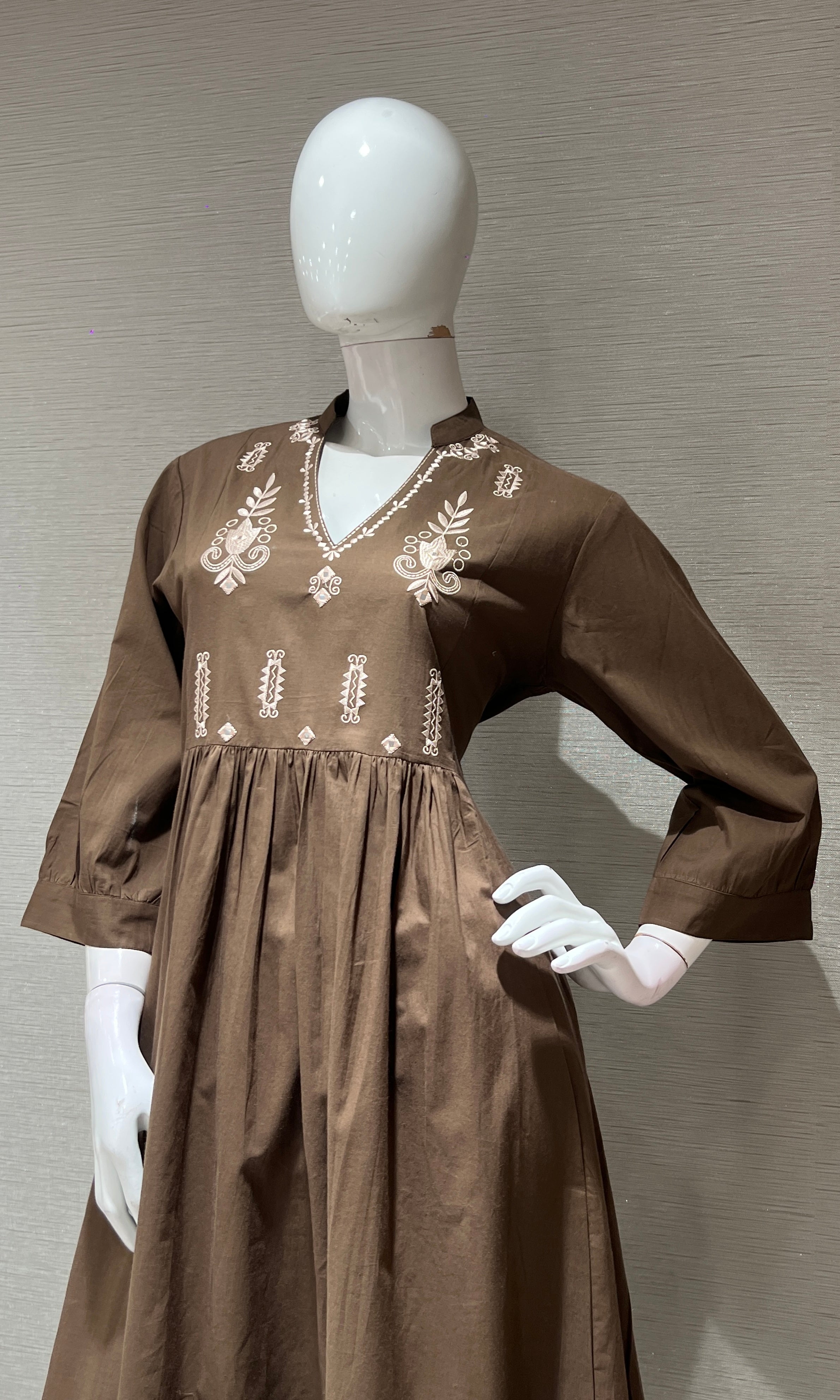 Light brown CHANDERI kurta set