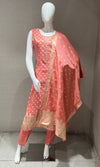 Peach BANARASI EMBROIDERED kurta set