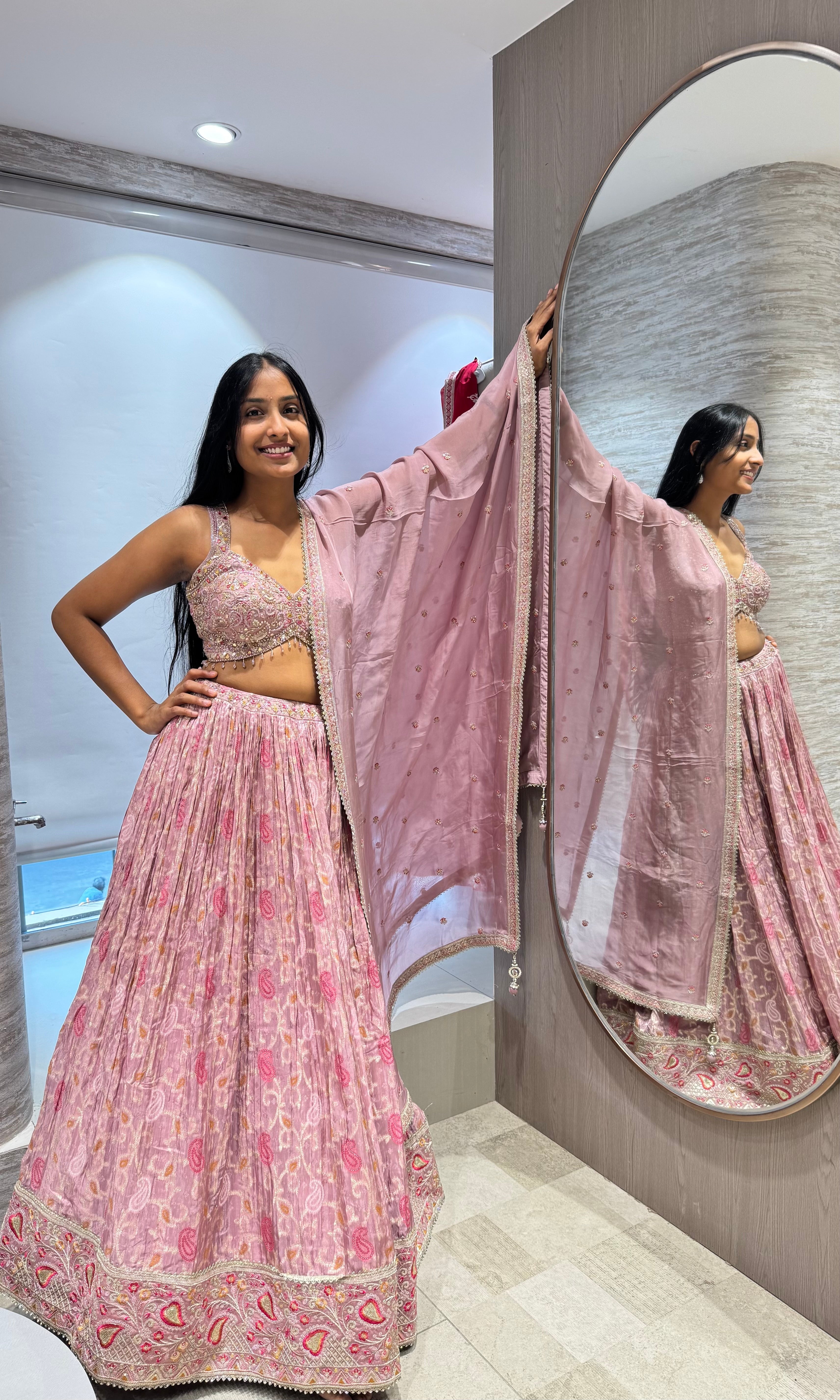 Blush Pink Embroidered Lehenga
