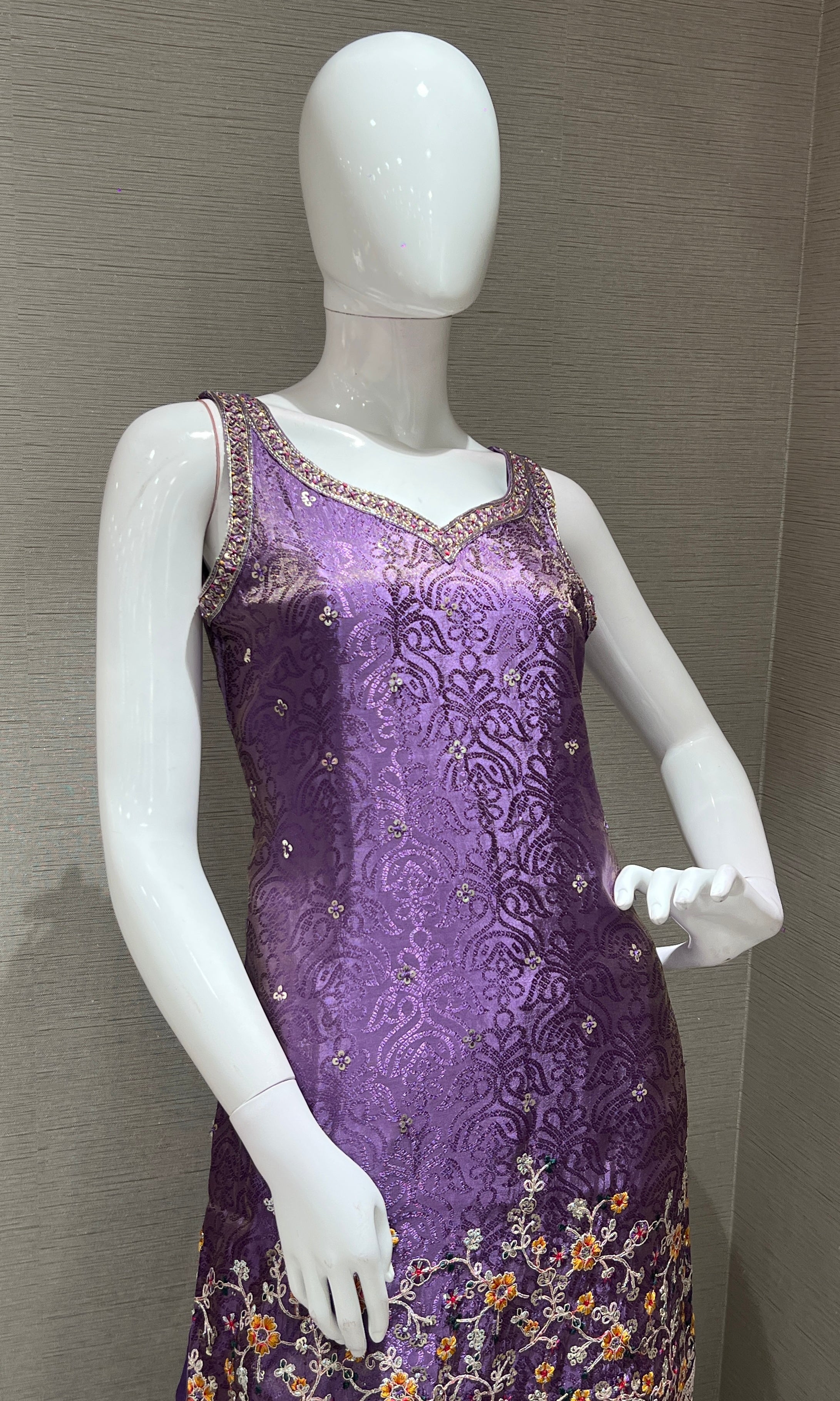 PURPLE embroidered sharara seT