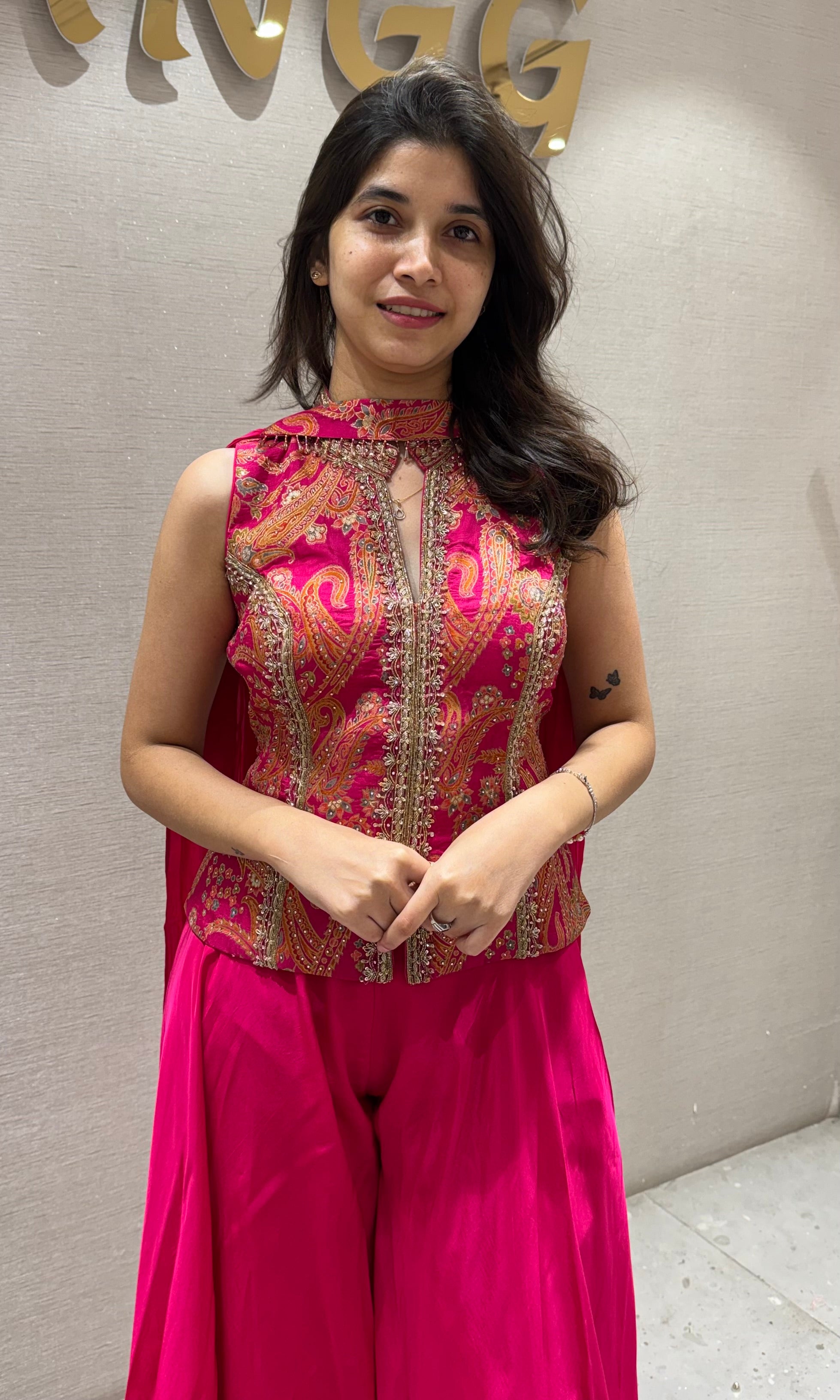 Rani Embroidered Peplum & Palazzo Set