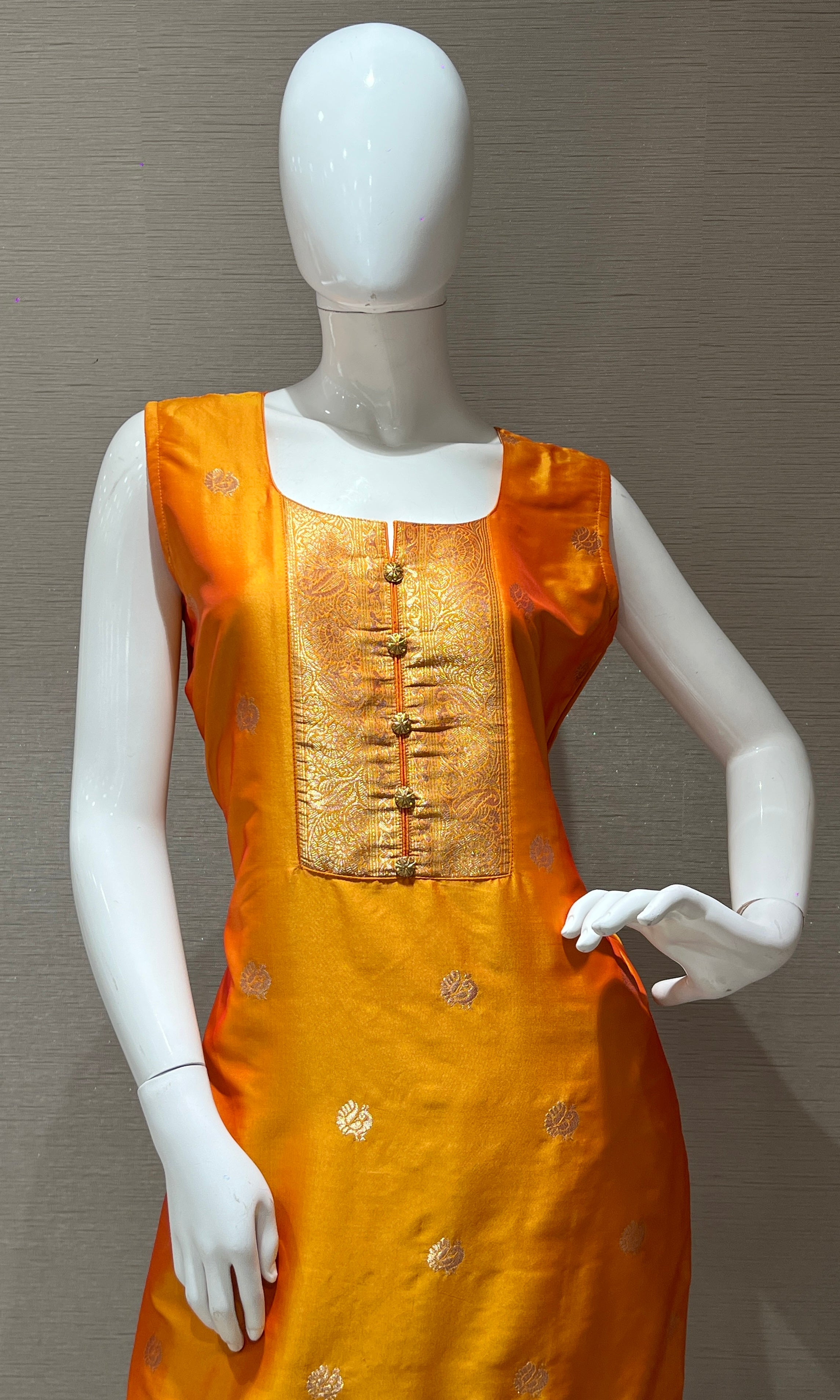 Saffron Glory Banarasi Kurta Set