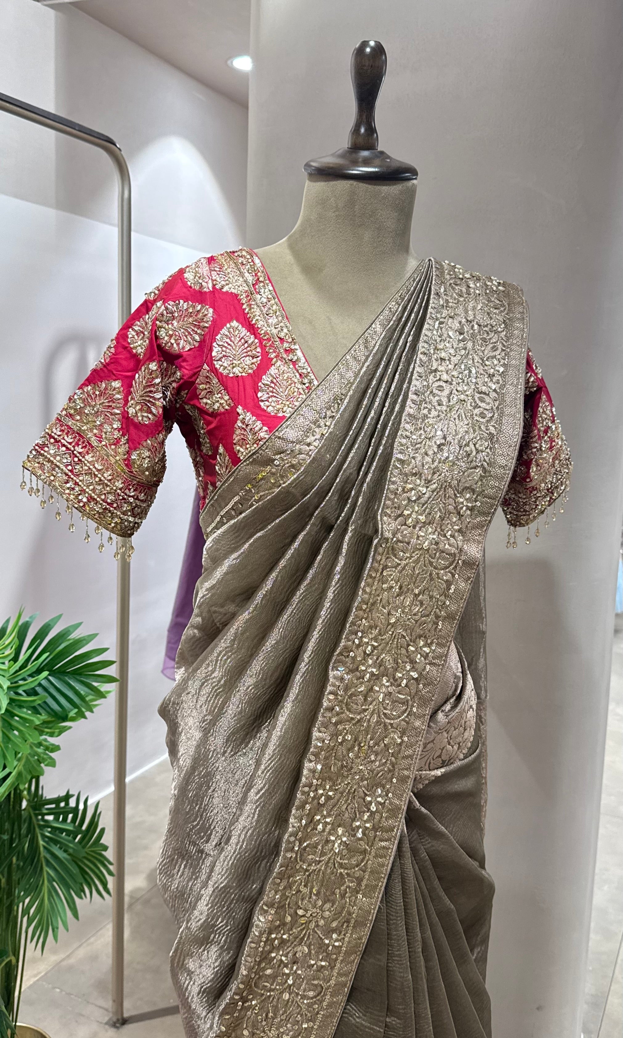 TISSUE GOLD BANARASI SAREE WITH BLOUSE