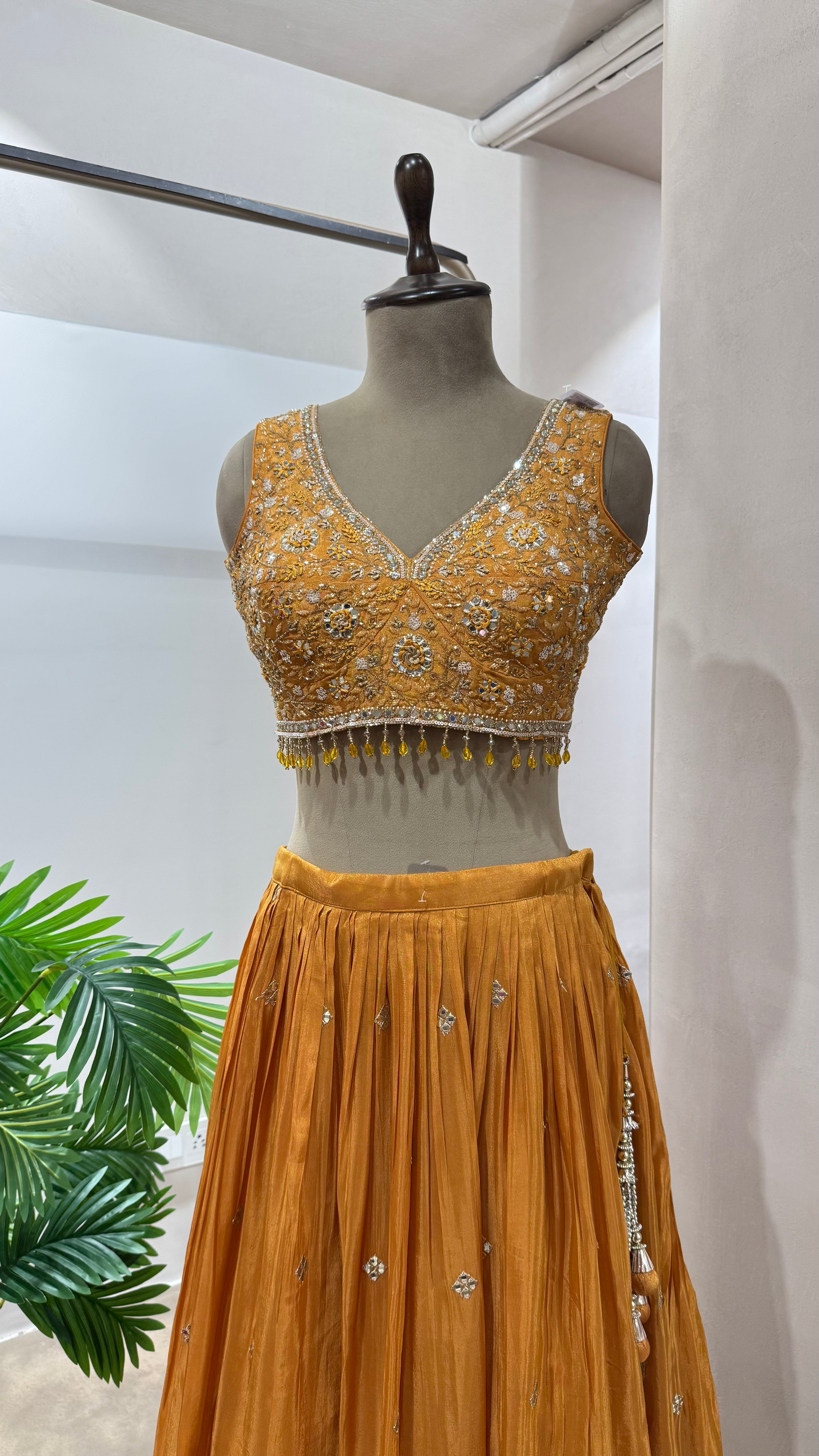 MUSTARD GOLDEN ETHNIC LEHENGA