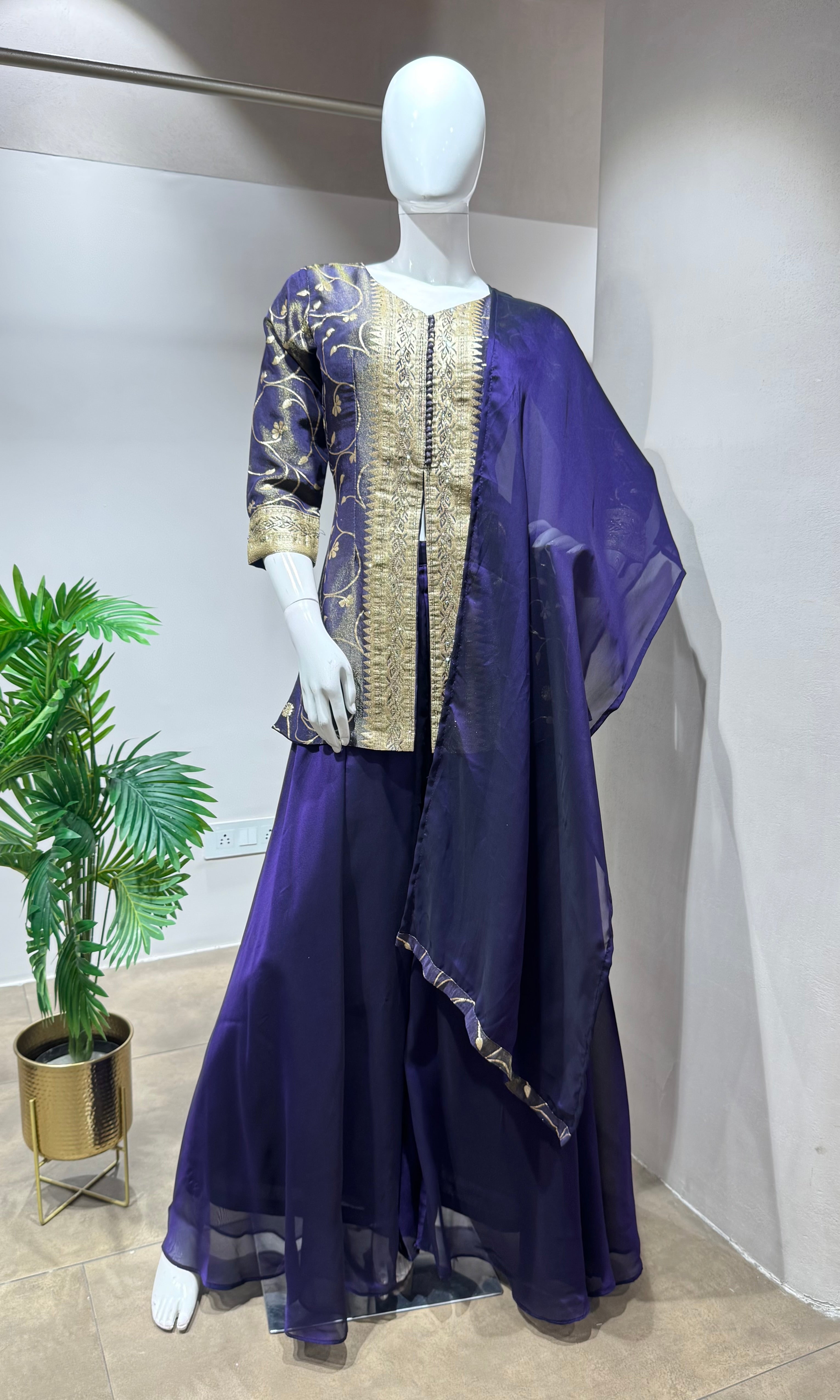 Purple elegant palazoo set