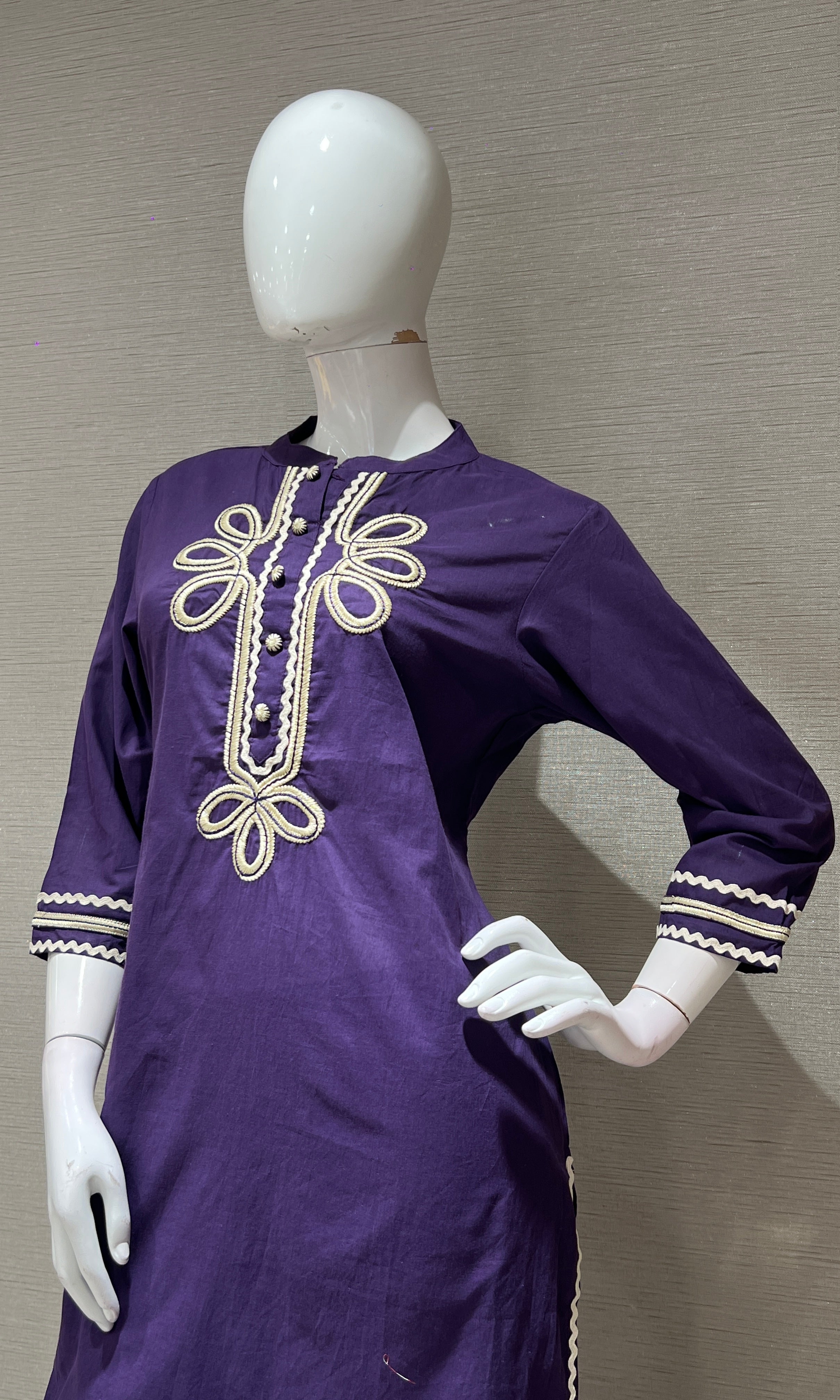 Purple floral kurta set with palazzo pants