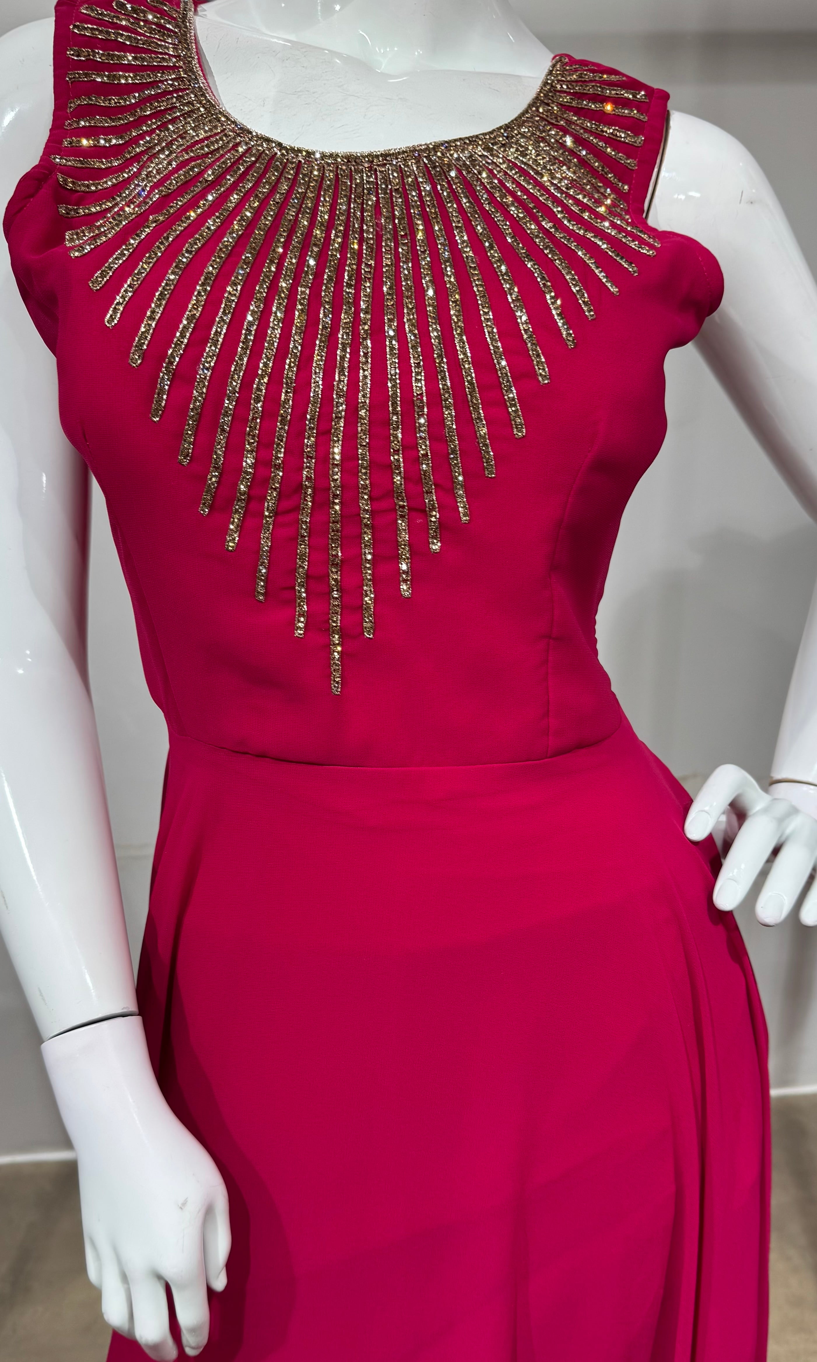 RANI Magenta Embroidered Anarkali Gown Set