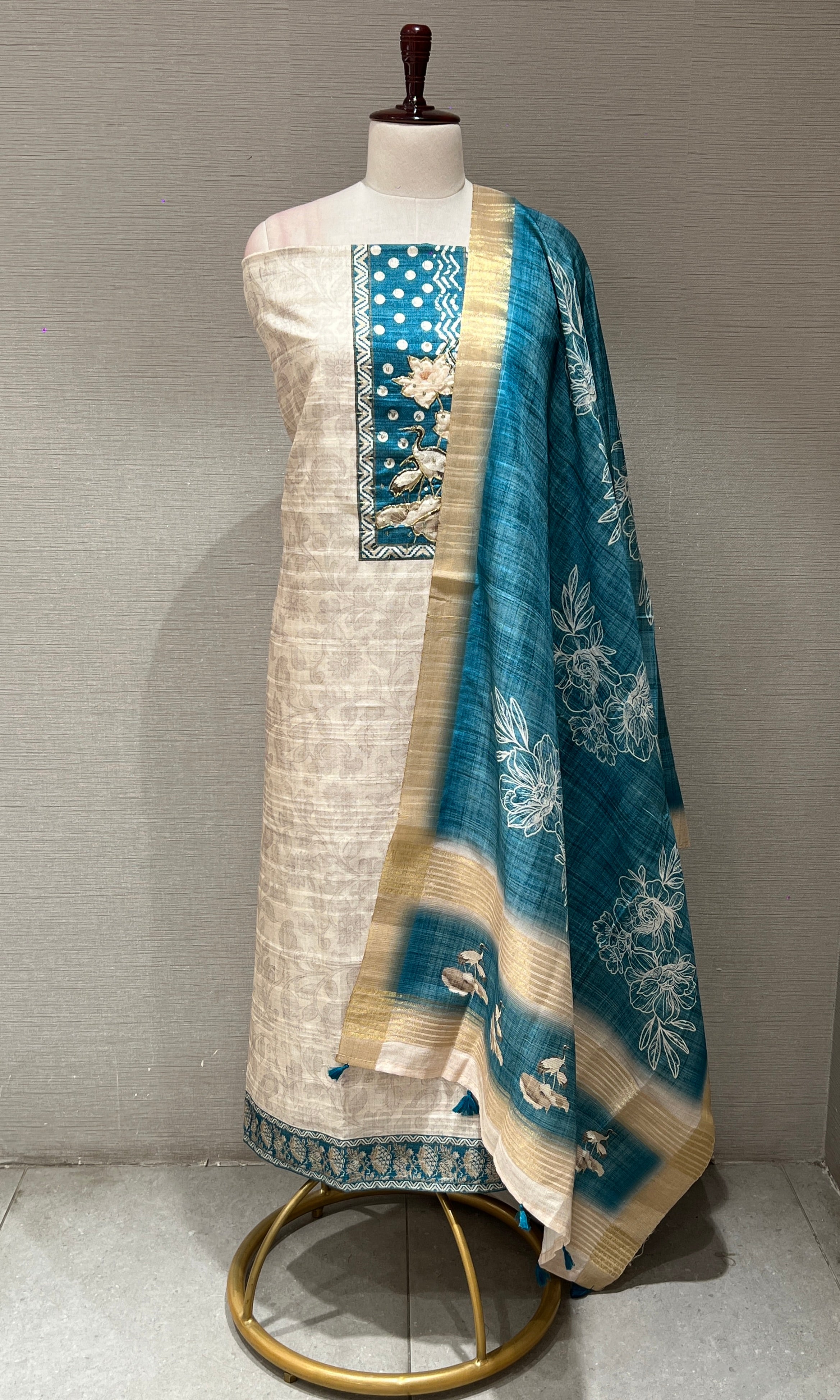 Blue dress material