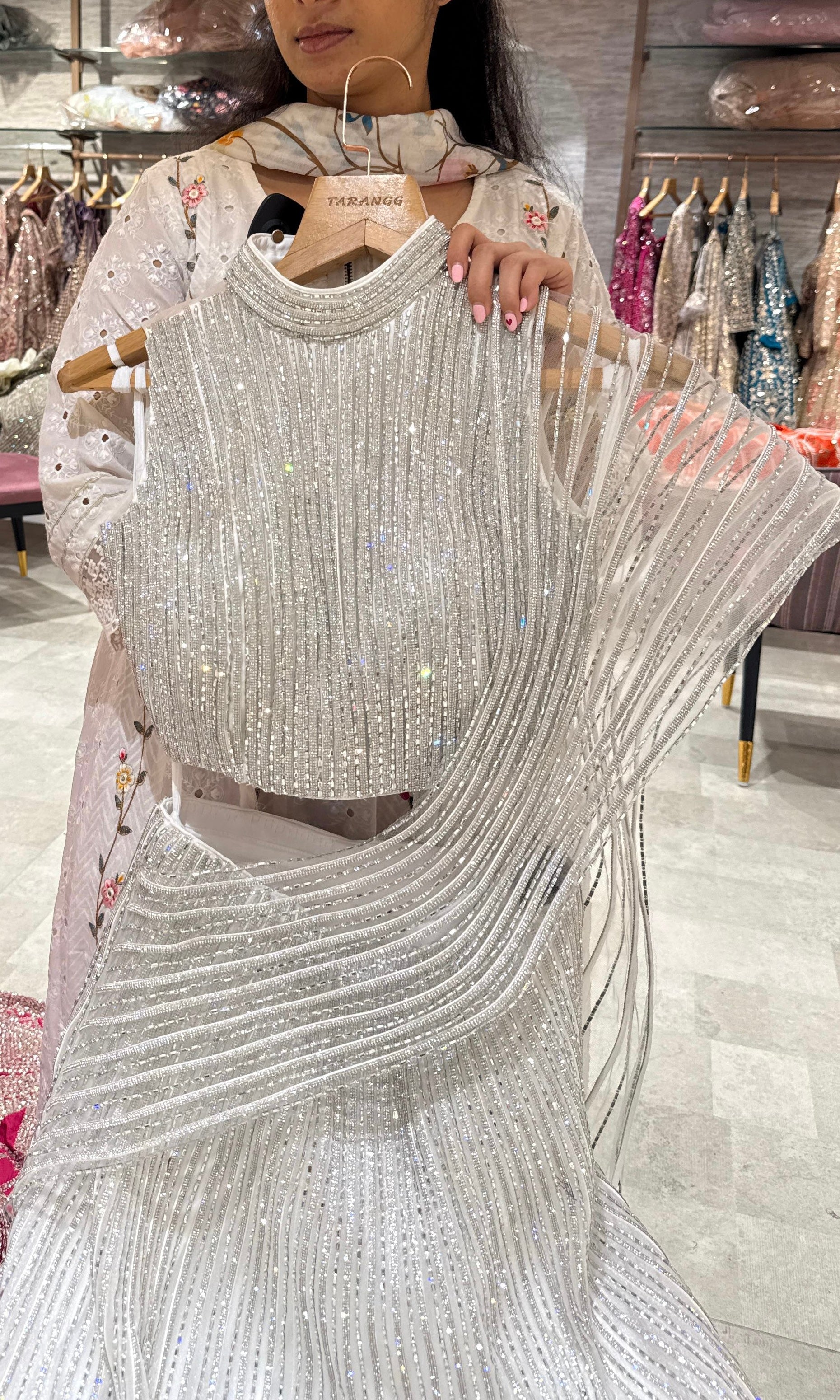 White Lehenga