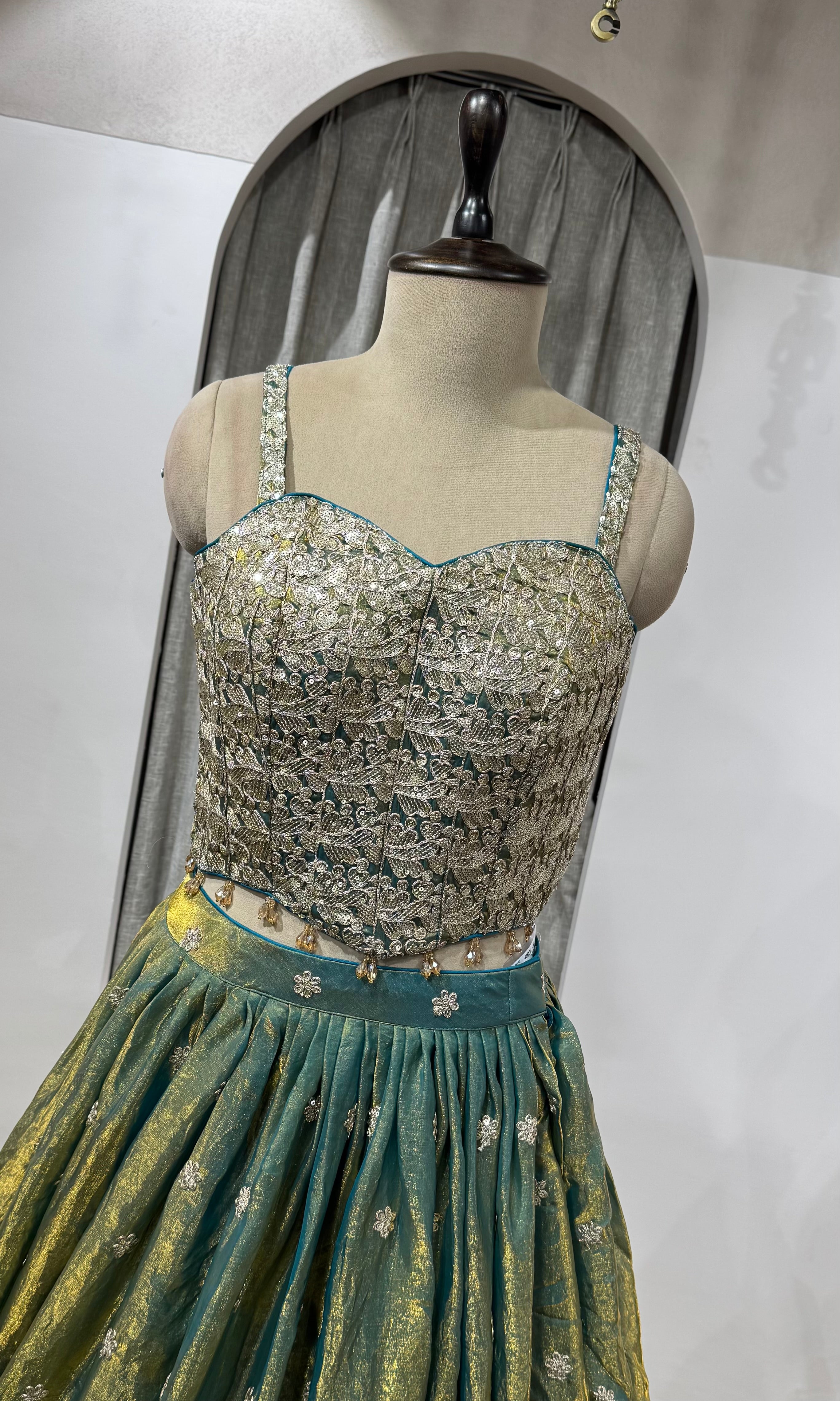 Green Tissue Silk Elegance lehenga set