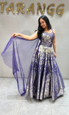 Purple Banarasi lehenga with corset blouse