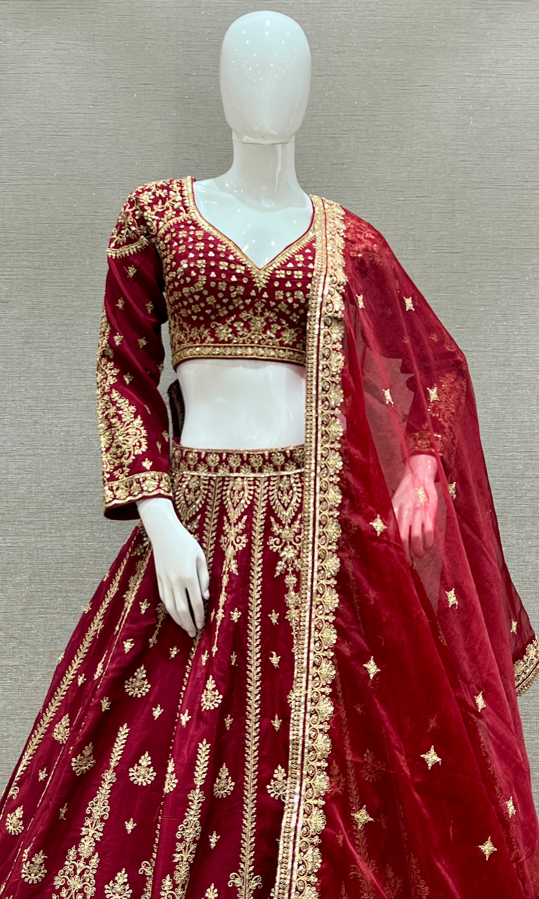 Meroon Lehenga