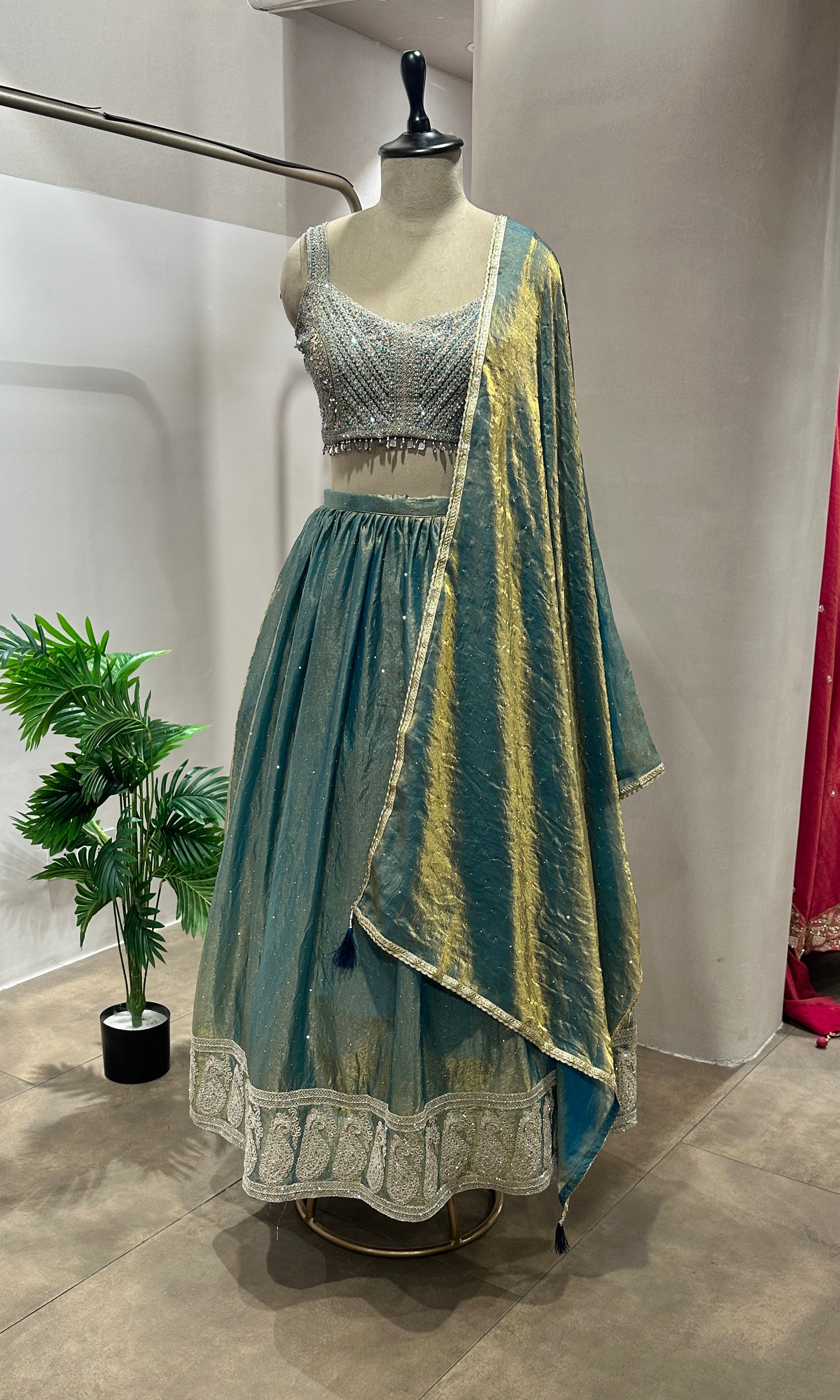 Rama blue EMBELLISHED lehenga
