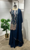 Blue Sequin & Zari Embroidered Sharara Suit