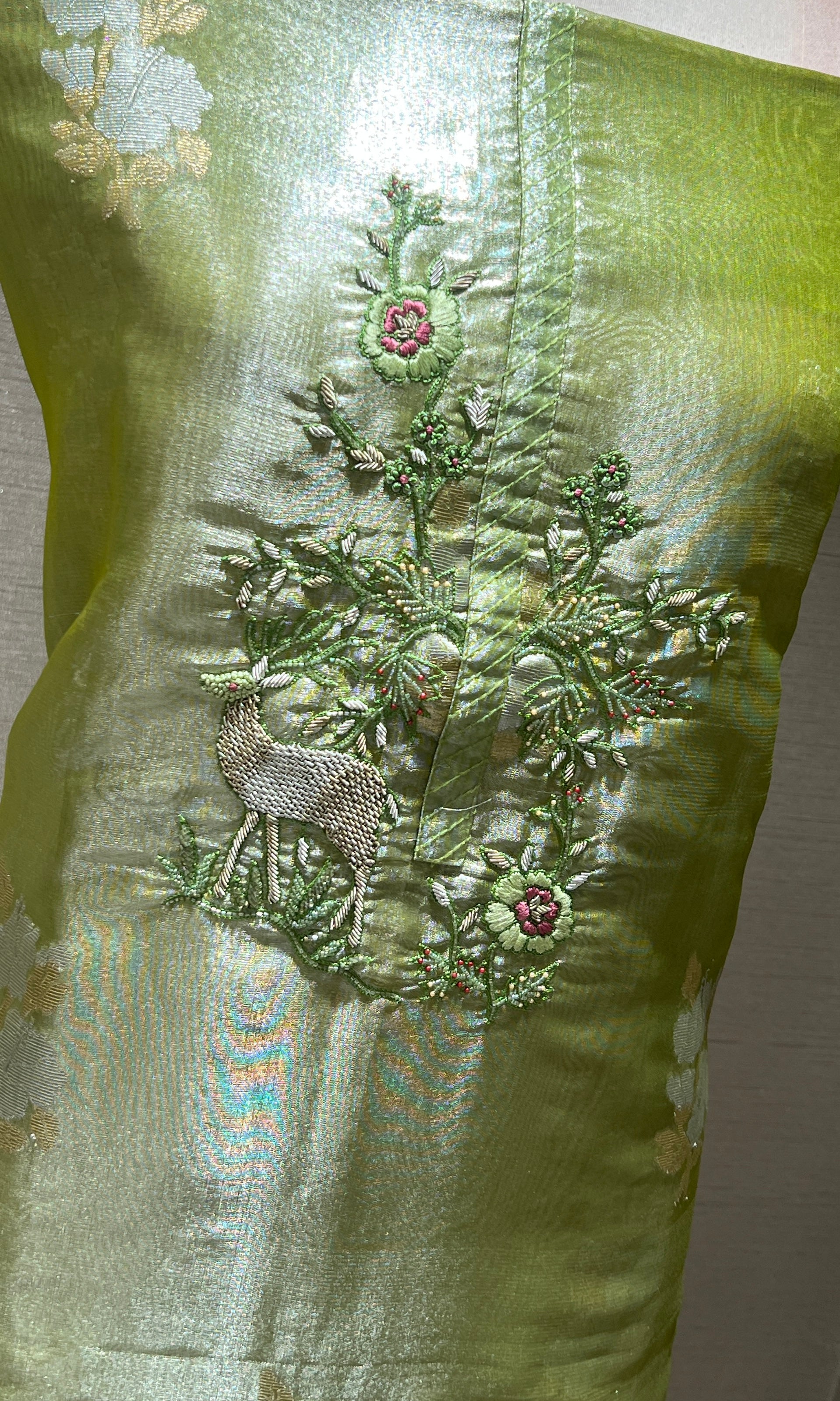 Green dress material