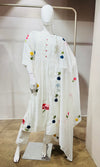 White Floral Kurta Pant Set with Dupatta