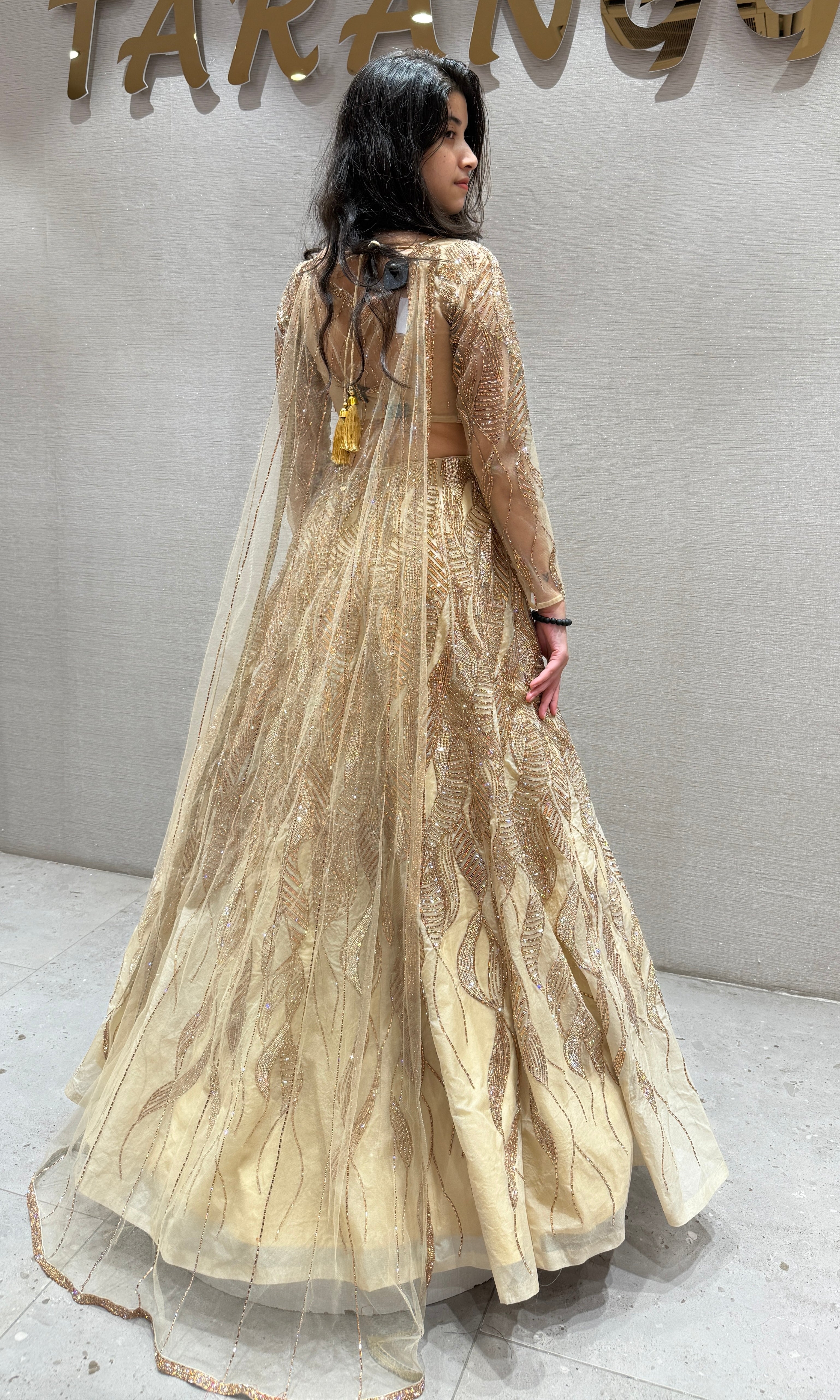 Elegant Gold Embroidered Lehenga