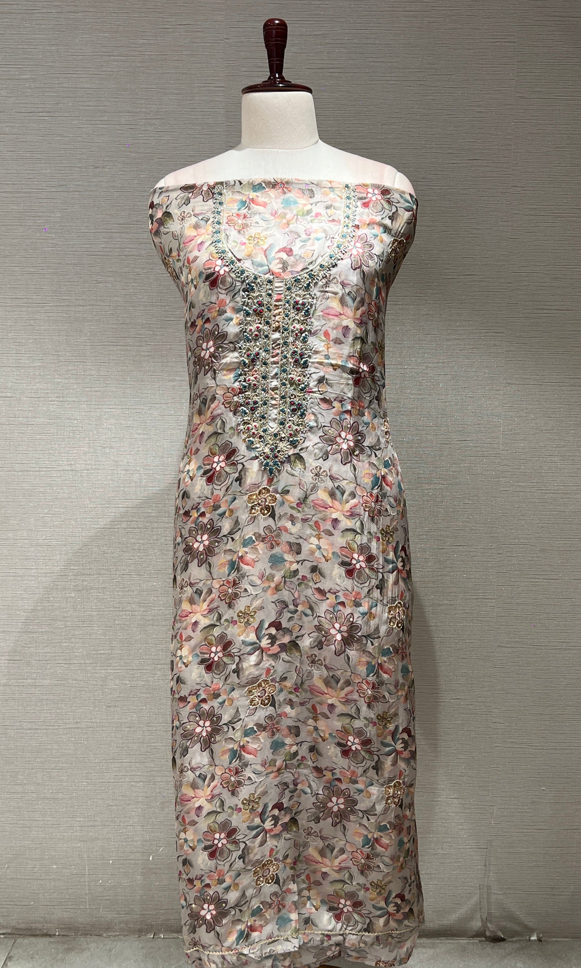 Light blue dress material