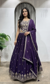 PURPLE Traditional Floral Motif Lehenga Set