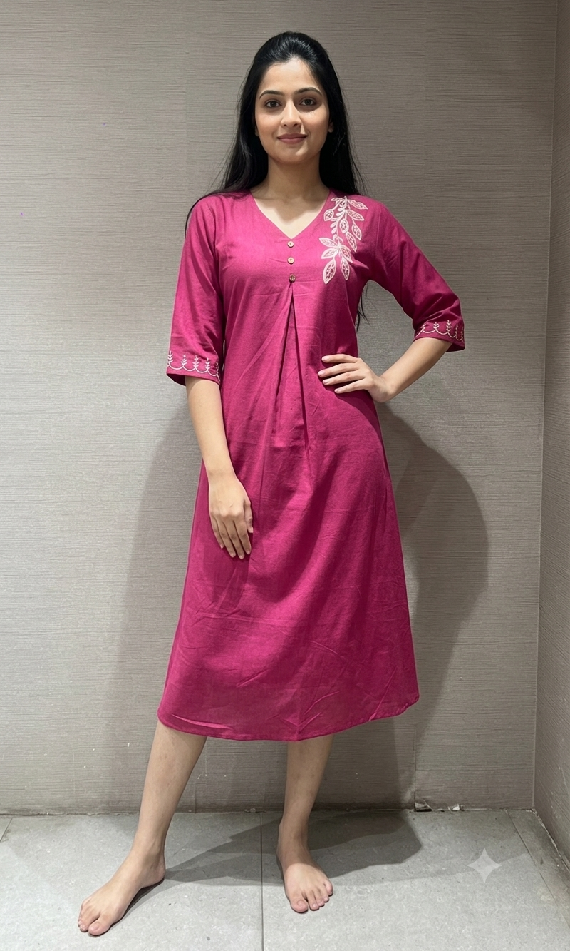 Pink FLORA SHORT KURTI TOP