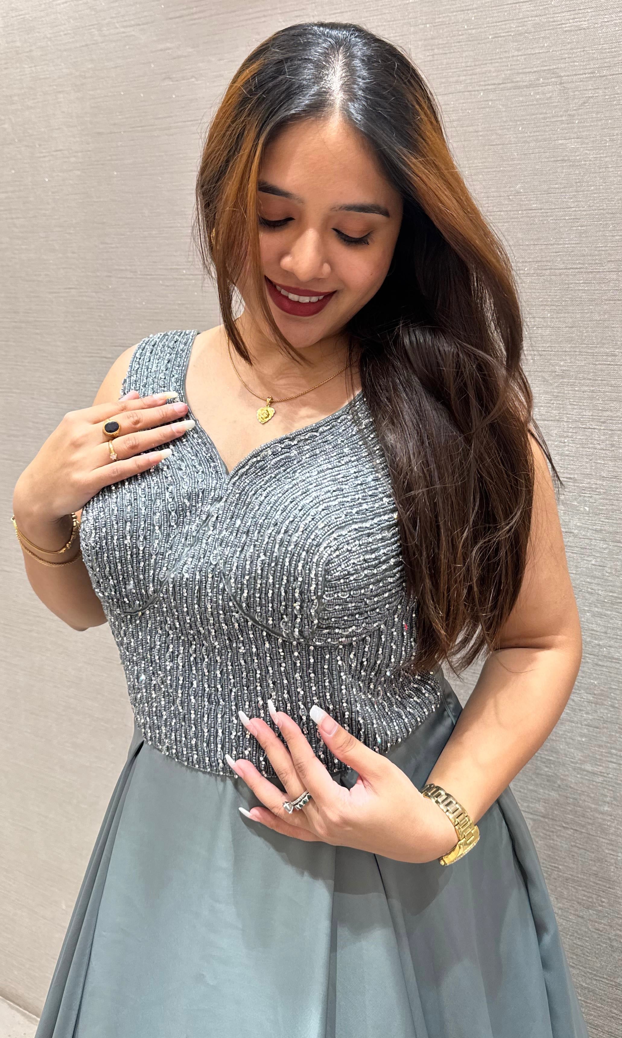 Grey long dress