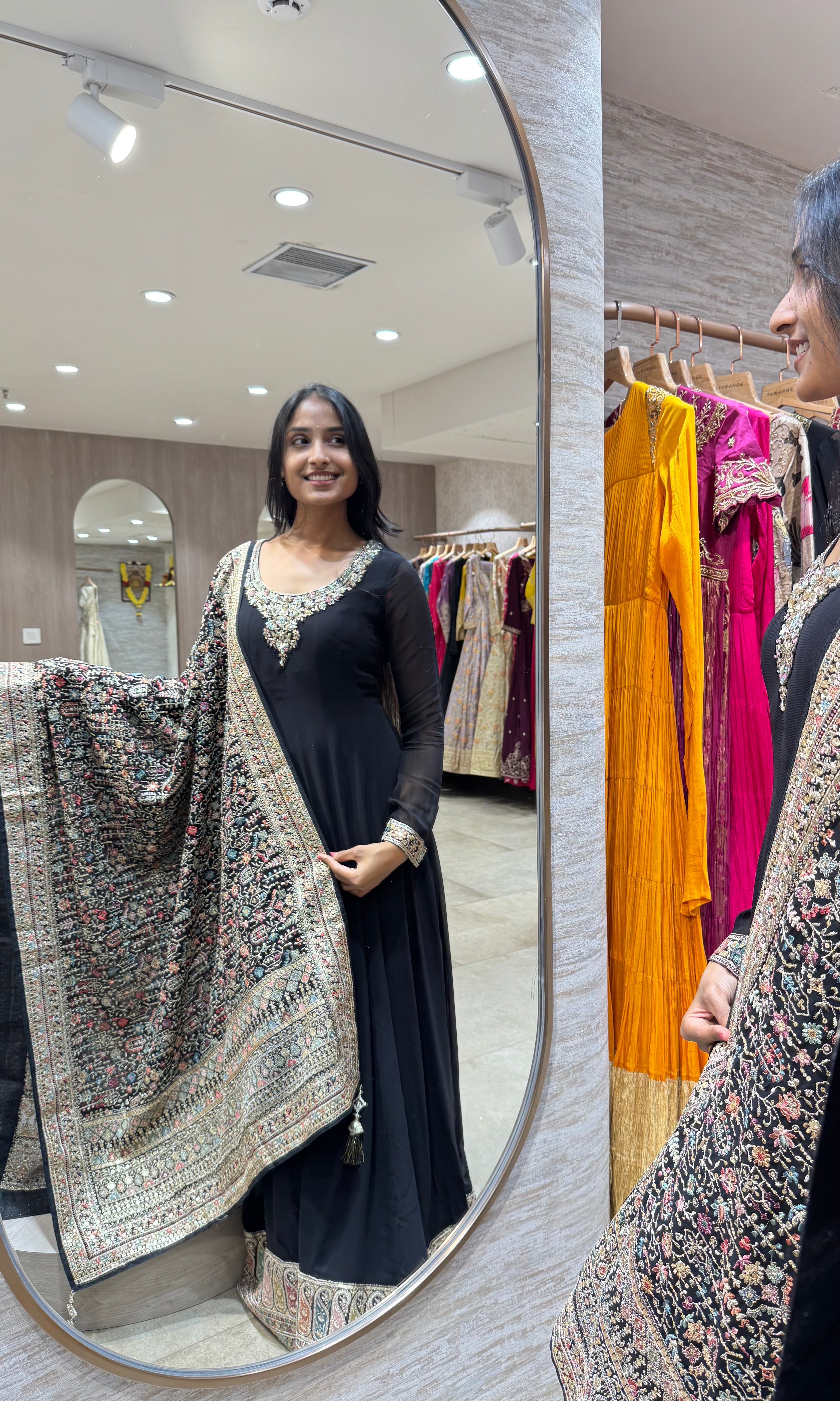 BLACK ETHNIC ANARKALI SET