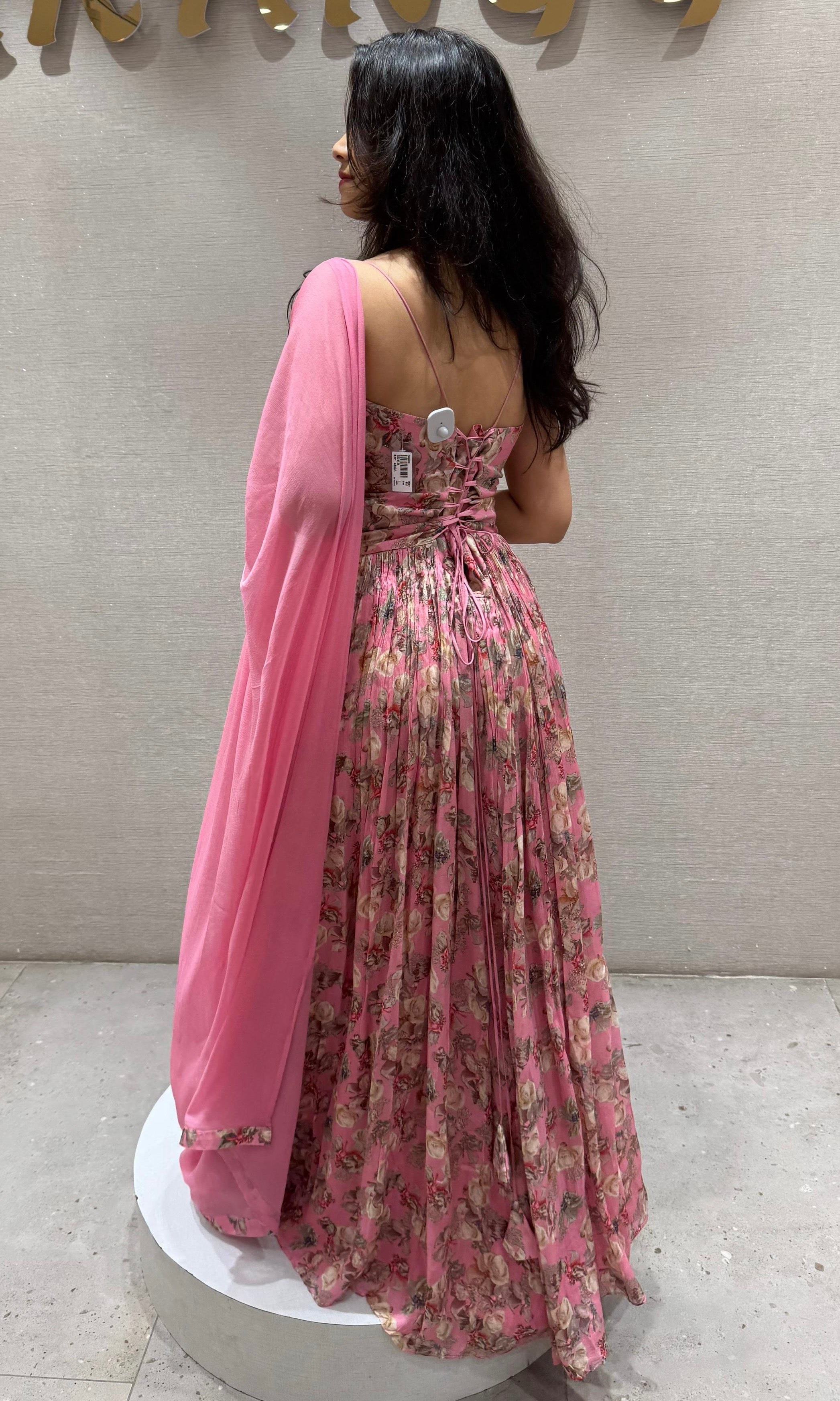 Baby pink long dress