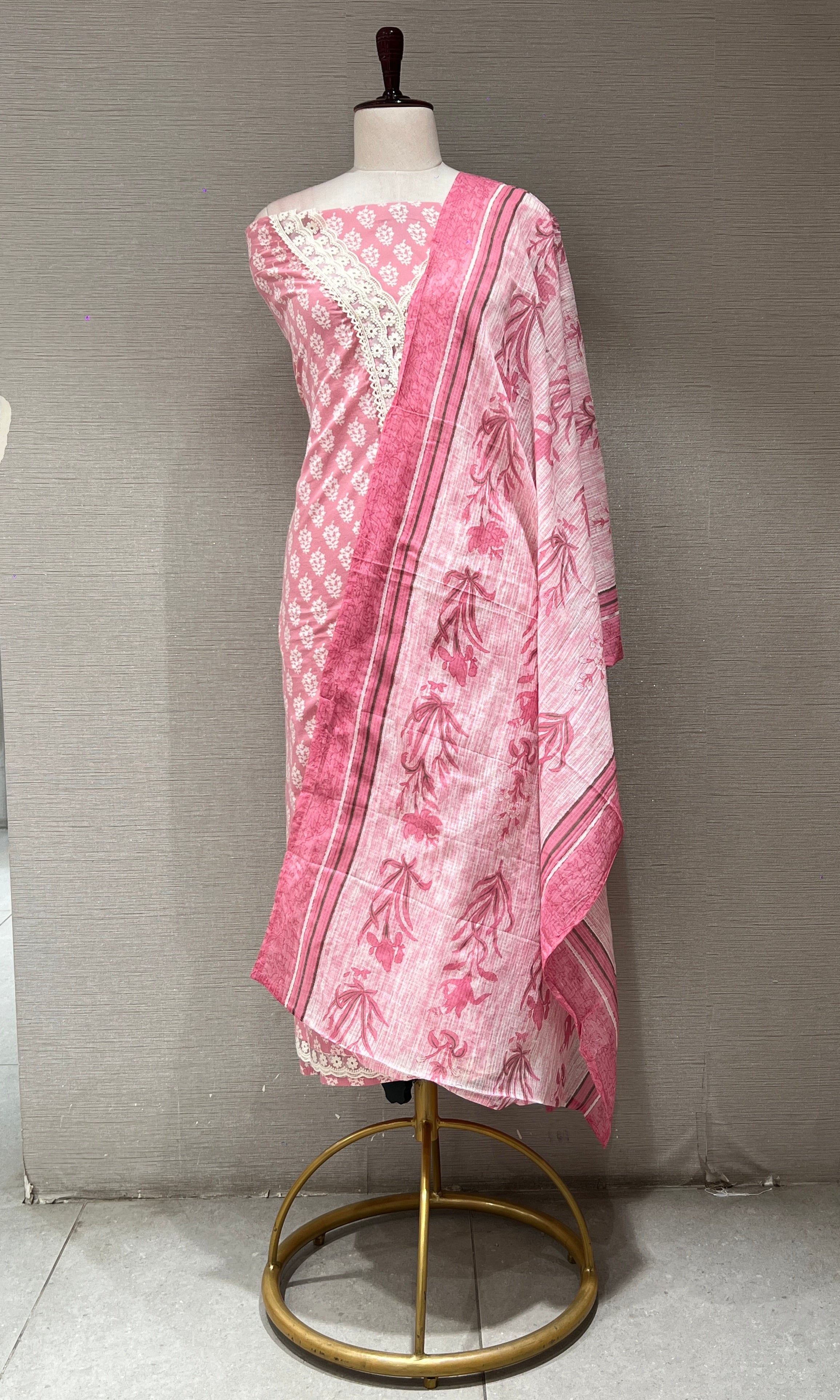 Onion pink dress material