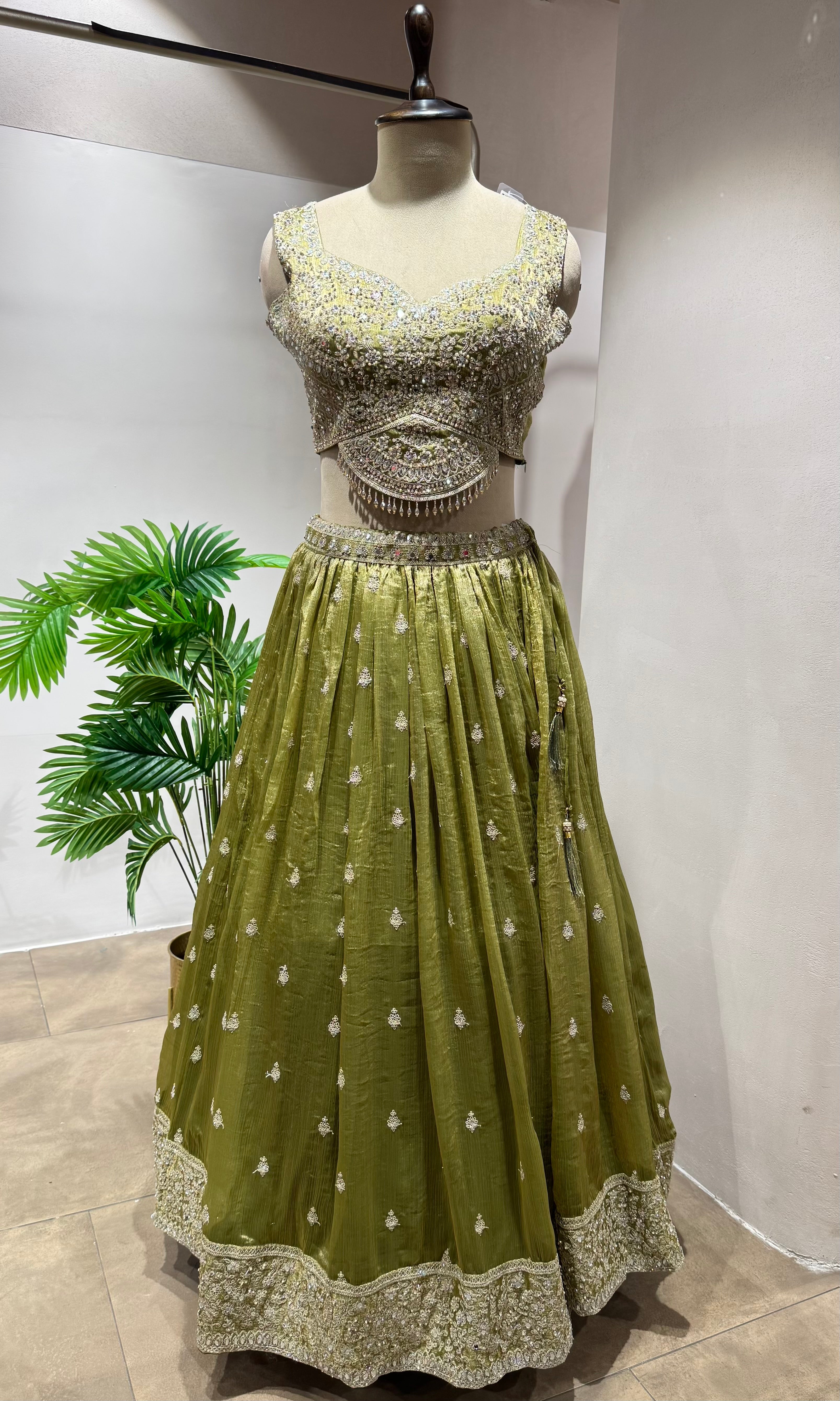 MEHANDI Green Lehenga with blouse & dupatta